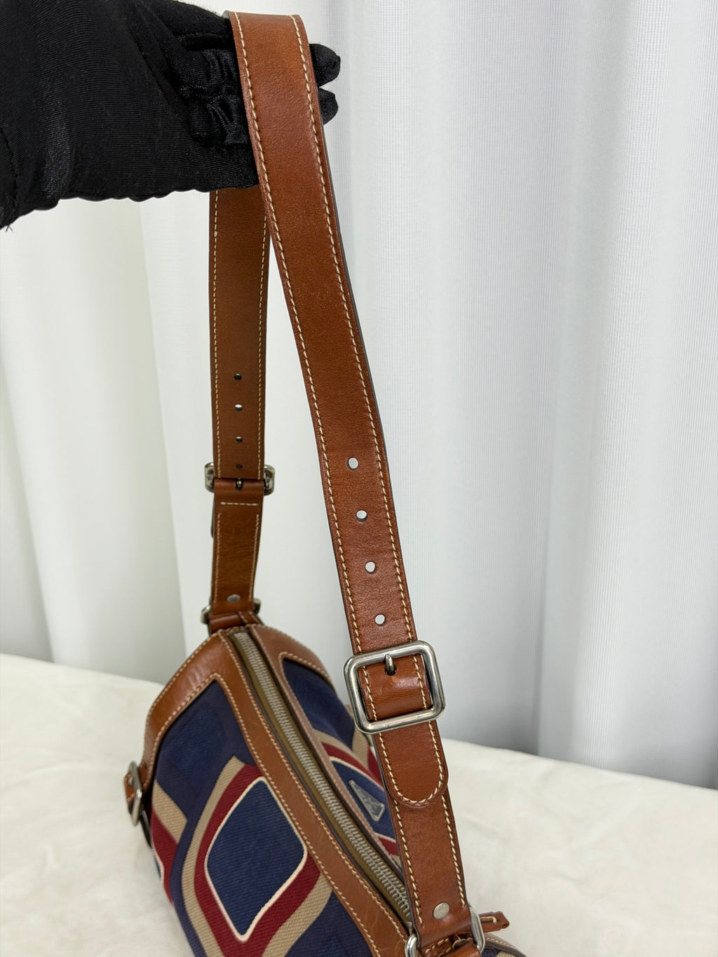 PRADA Color-block Barrel Bag