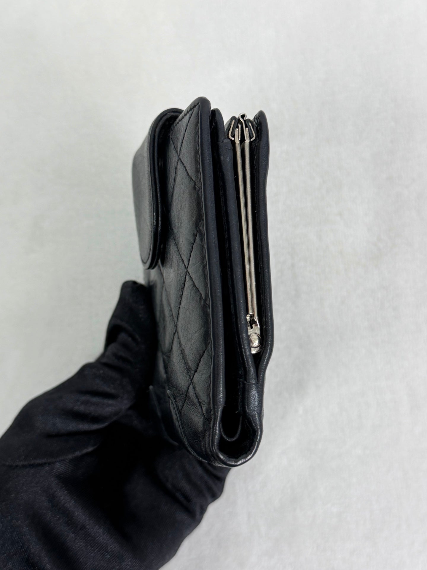 CHANEL DoubleC Logo Quilted Bifold Wallet