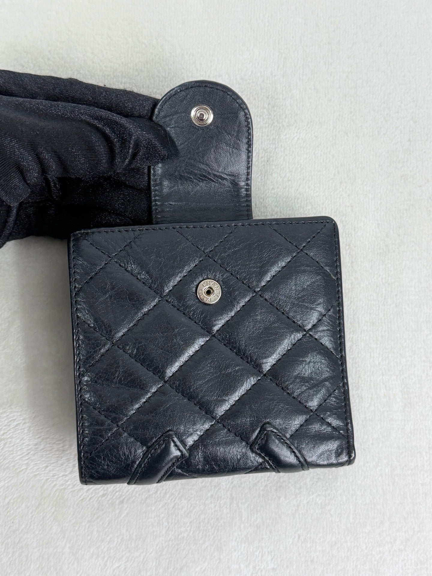 CHANEL DoubleC Logo Quilted Bifold Wallet