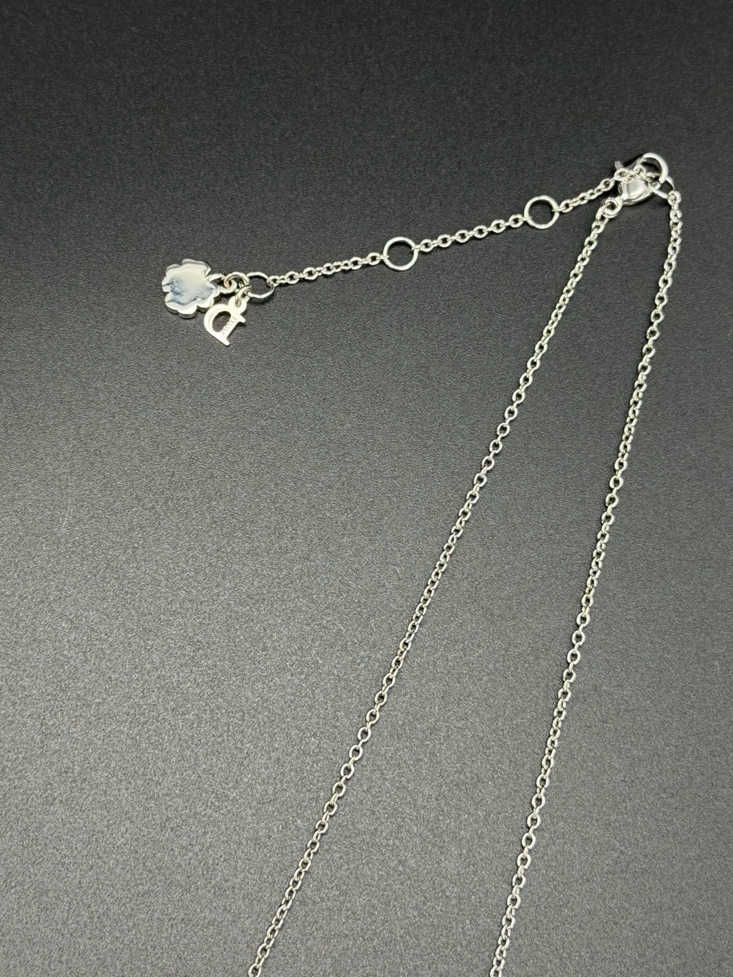 CHRISTIAN DIOR Heart Clover Pendant Necklace