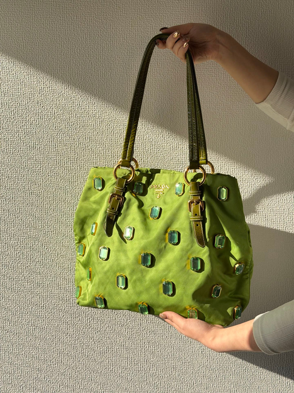 PRADA Green Tessuto Totebag