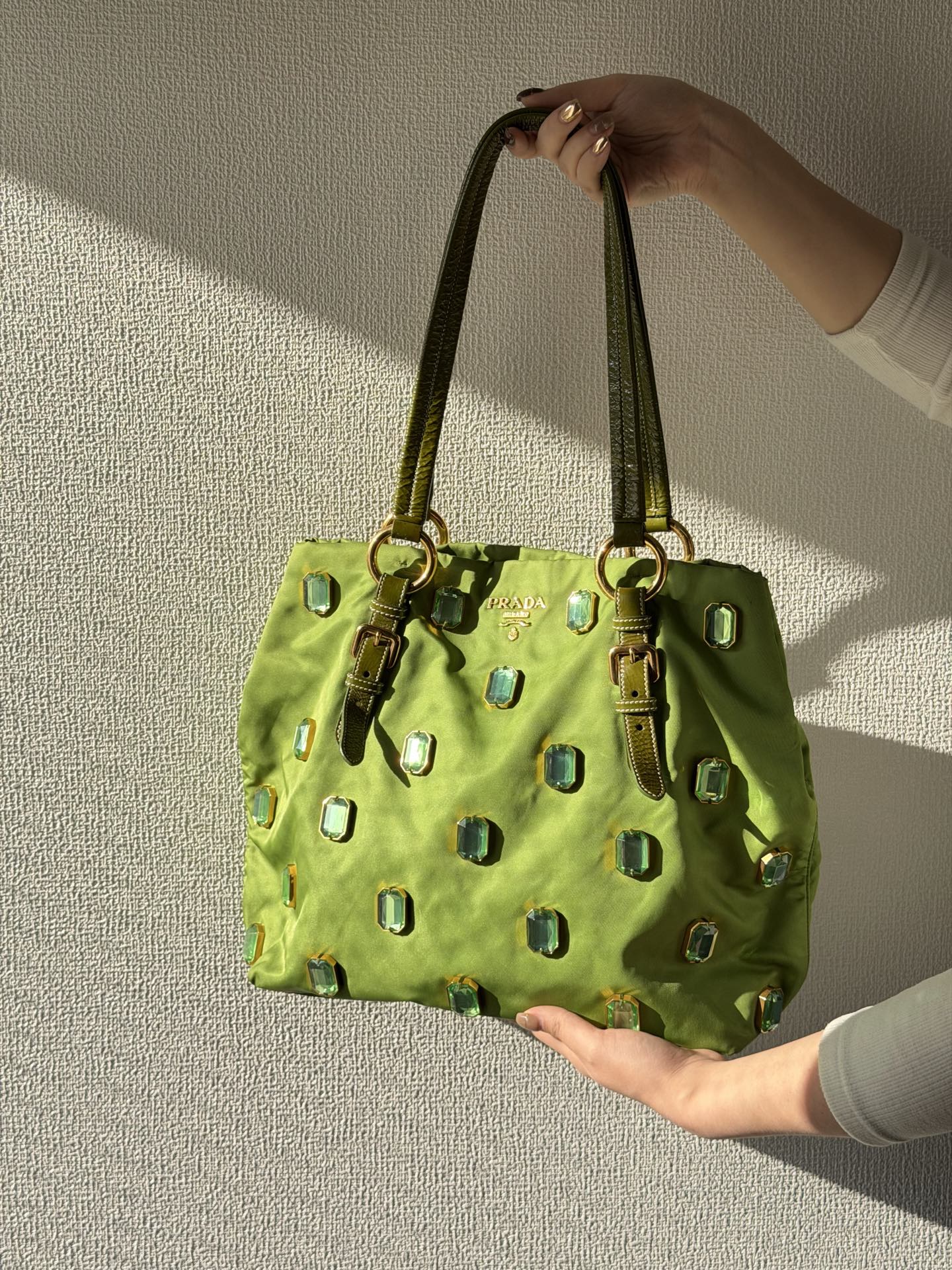 PRADA Green Tessuto Totebag