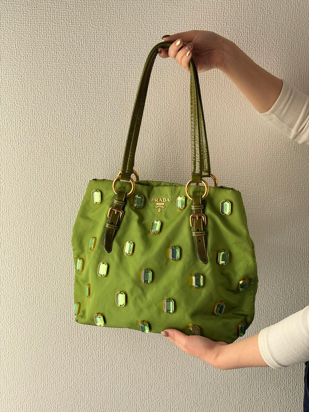 PRADA Green Tessuto Totebag
