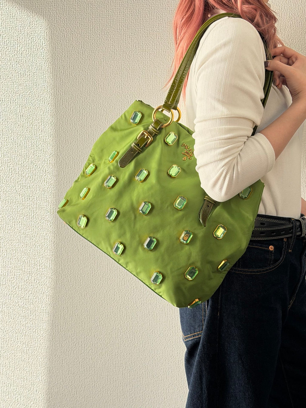 PRADA Green Tessuto Totebag
