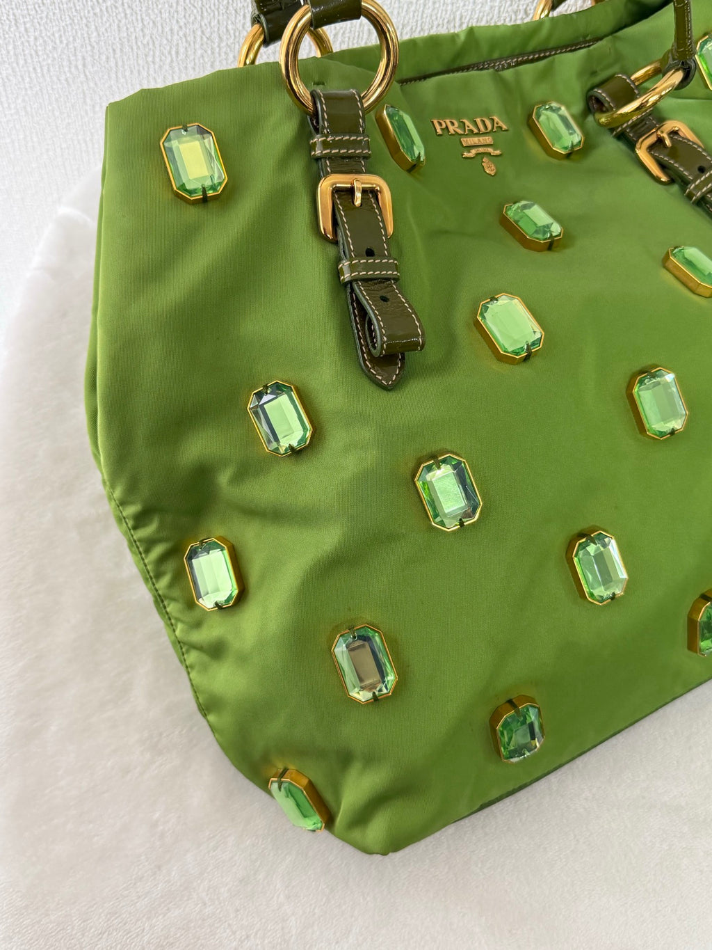 PRADA Green Tessuto Totebag