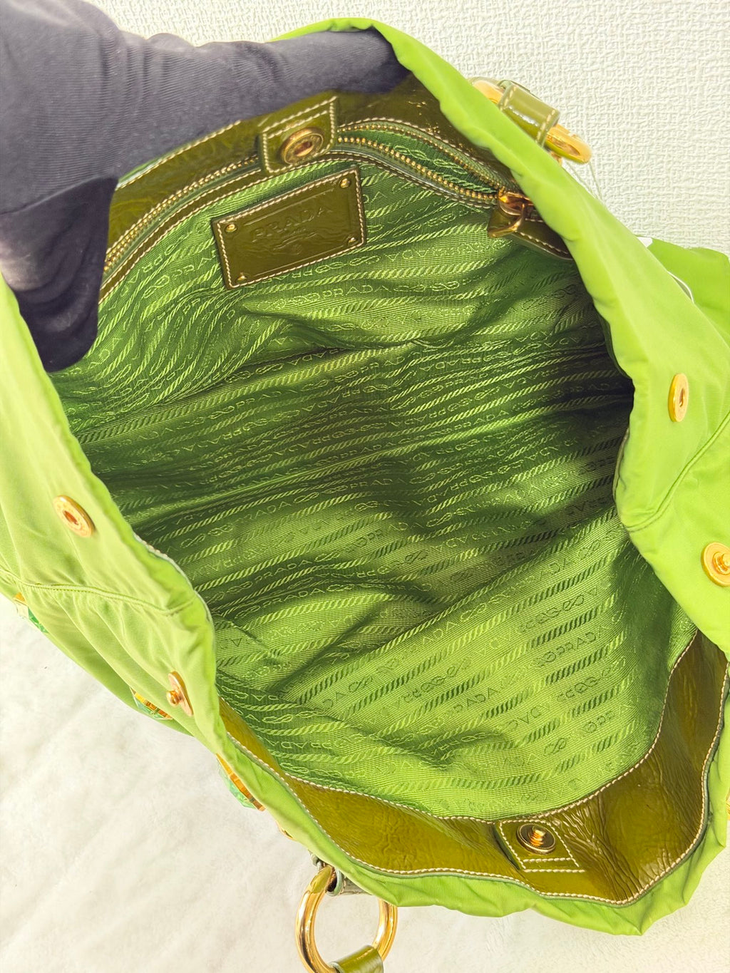 PRADA Green Tessuto Totebag