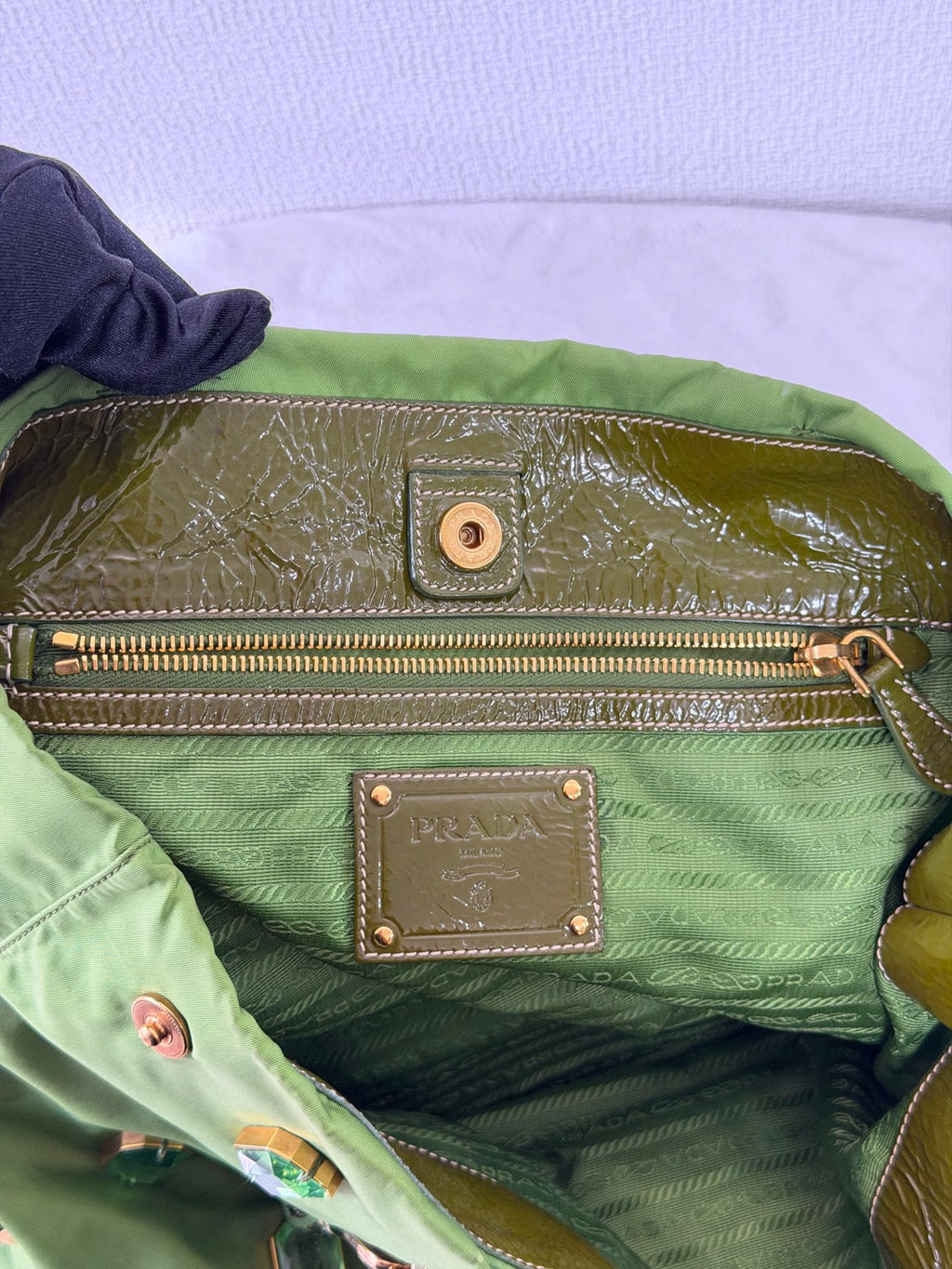 PRADA Green Tessuto Totebag