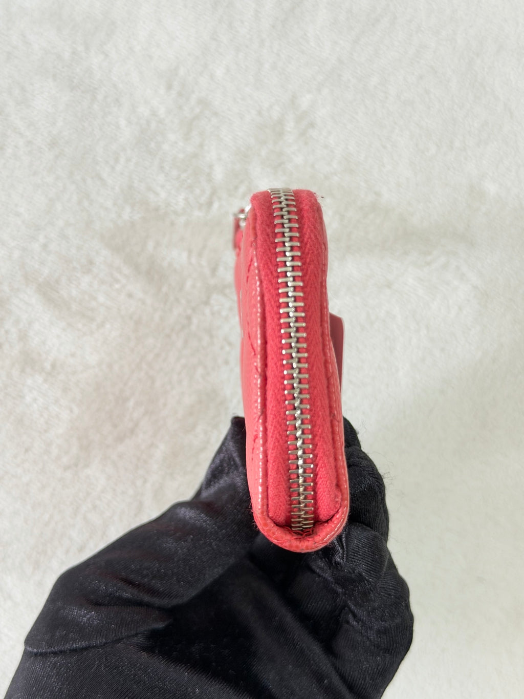 CHANEL Pink Quilted C Logo Leather Purse