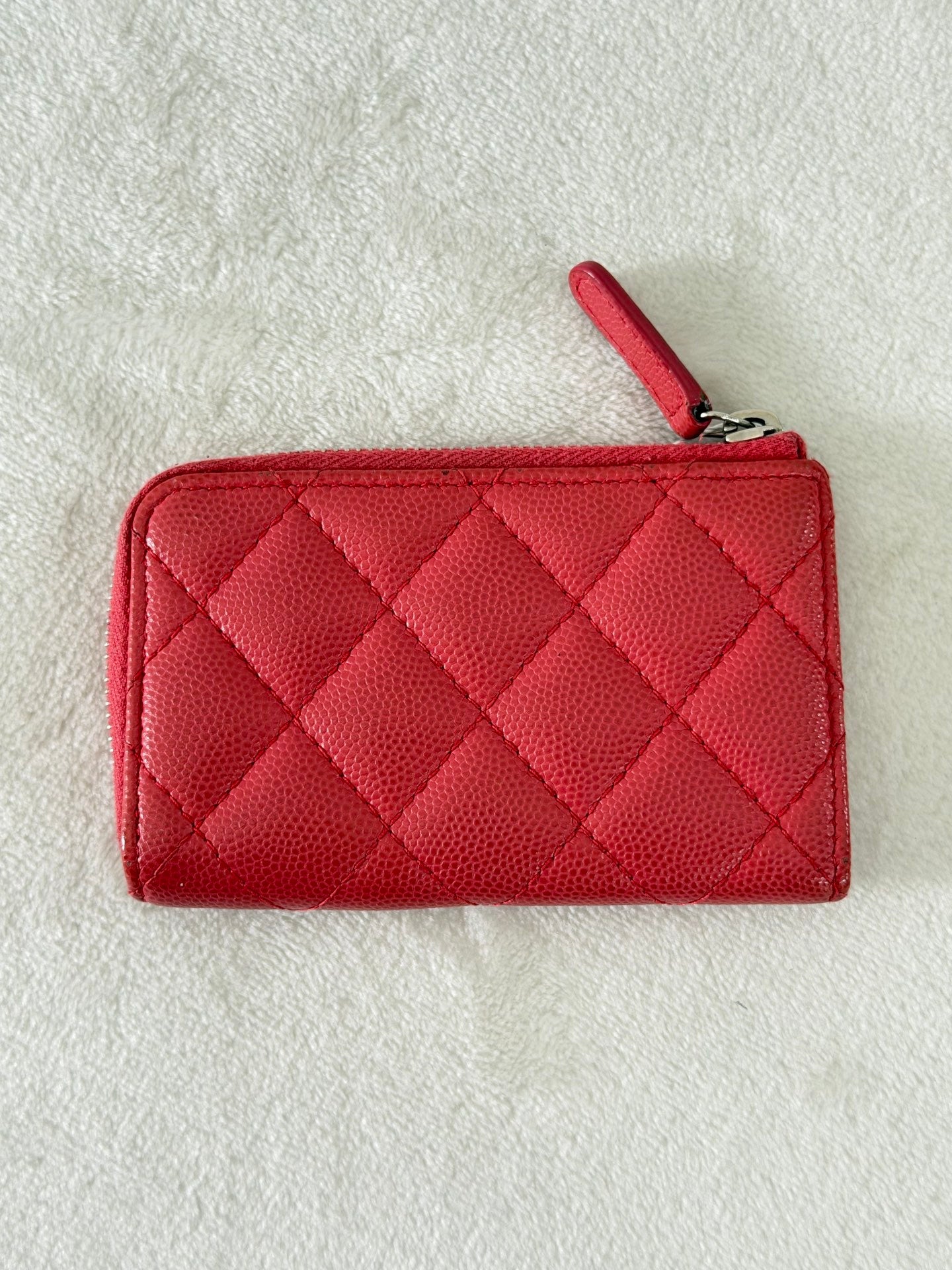 CHANEL Pink Quilted C Logo Leather Purse