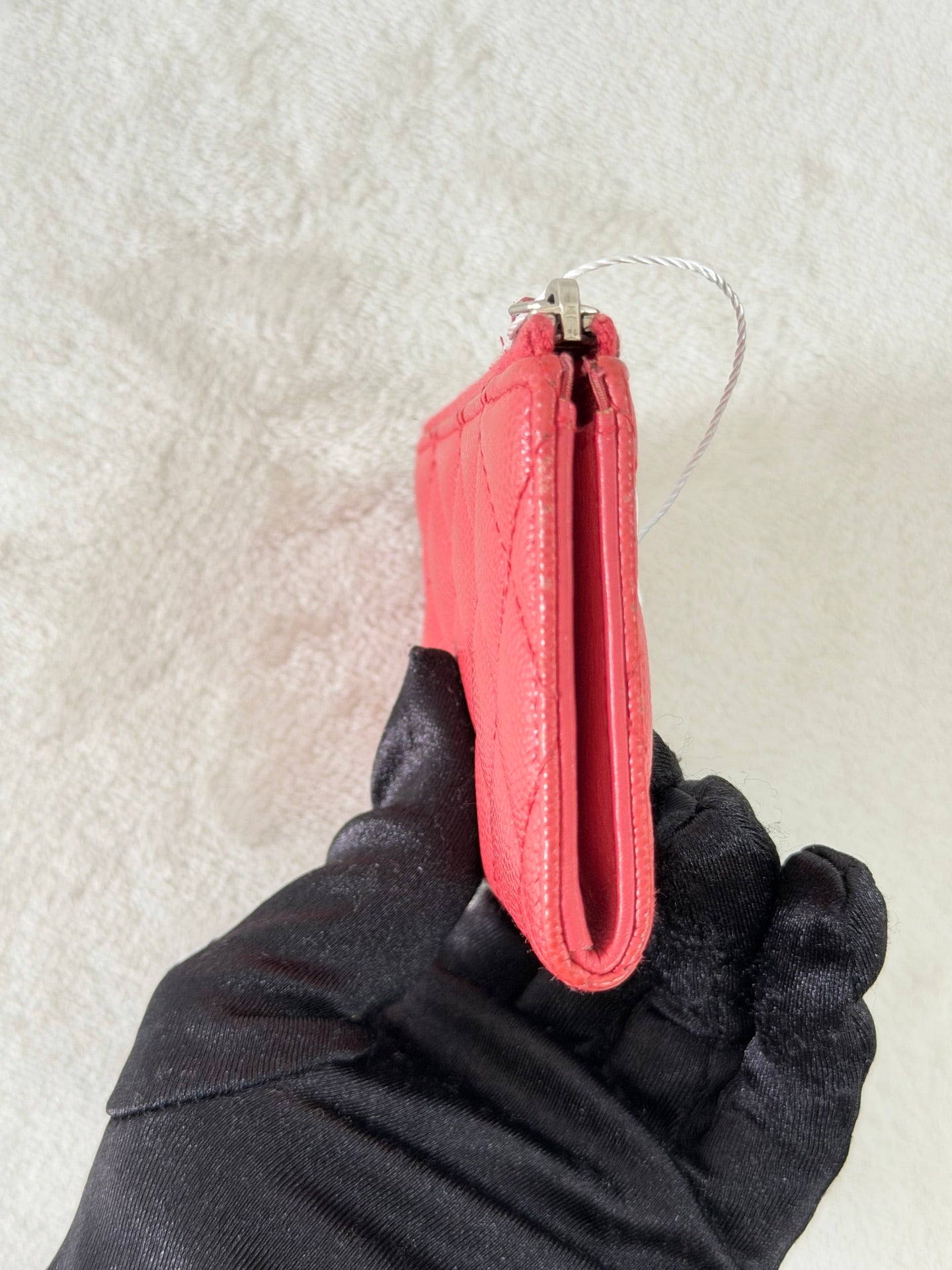 CHANEL Pink Quilted C Logo Leather Purse