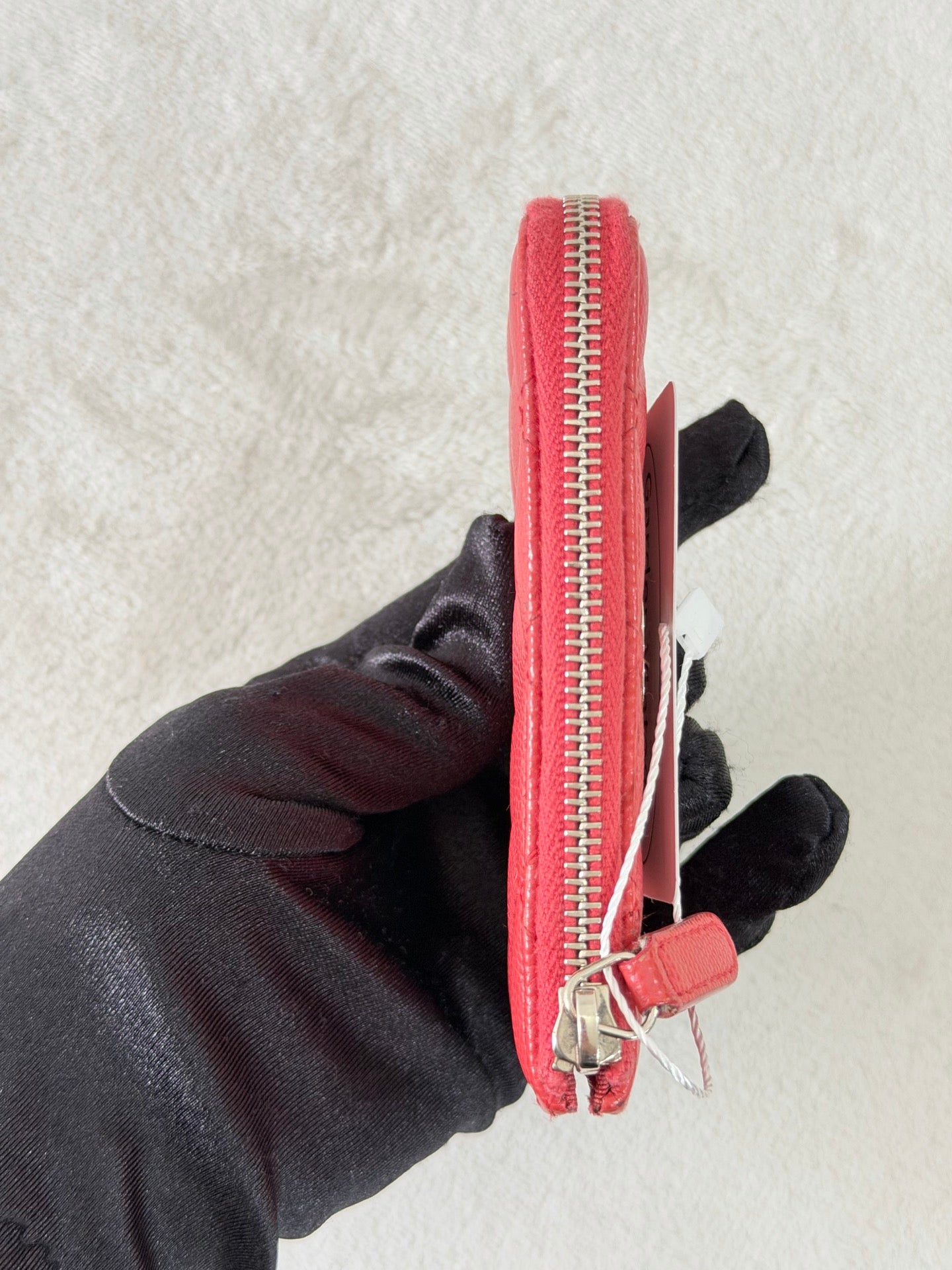 CHANEL Pink Quilted C Logo Leather Purse