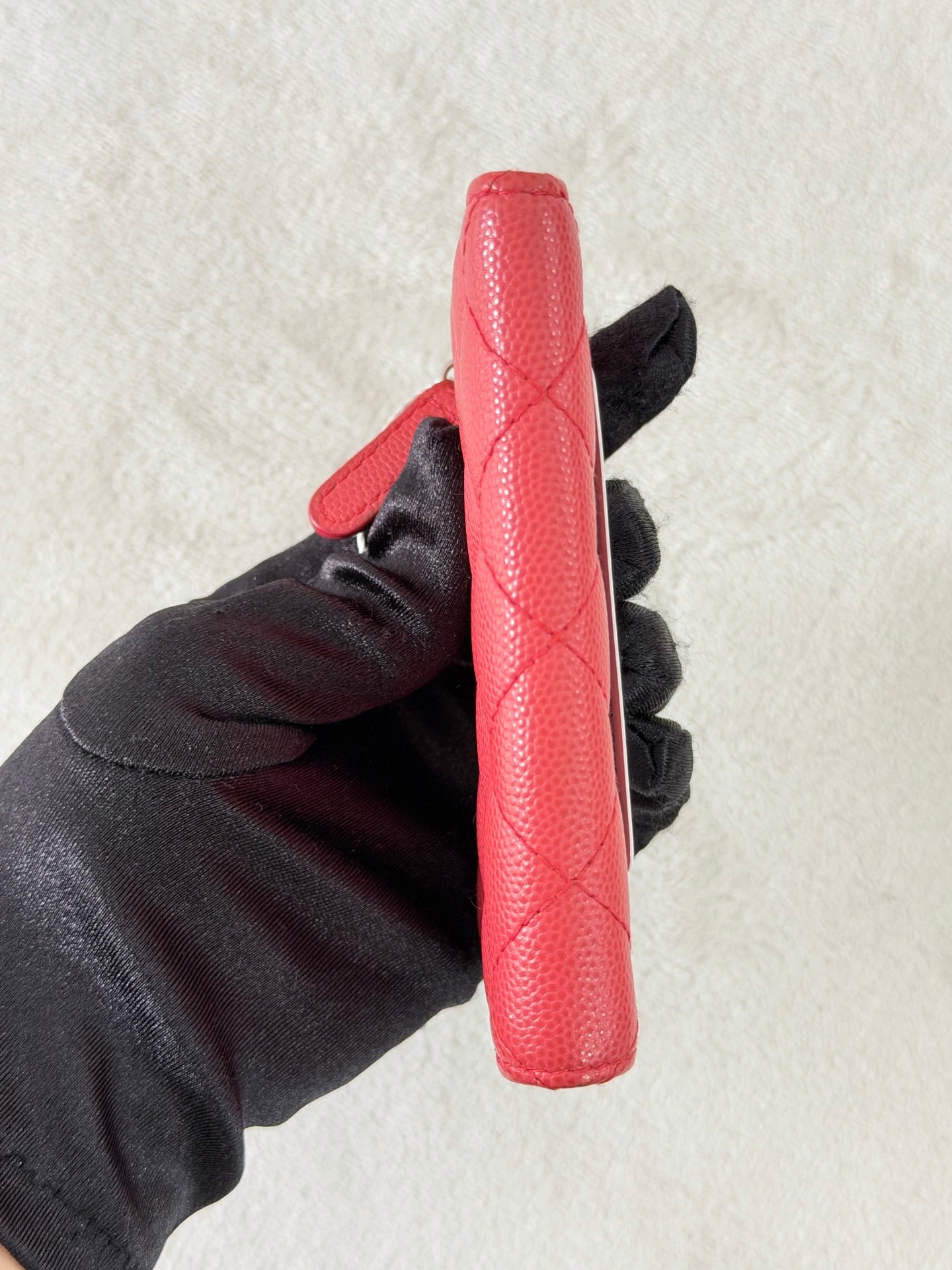 CHANEL Pink Quilted C Logo Leather Purse