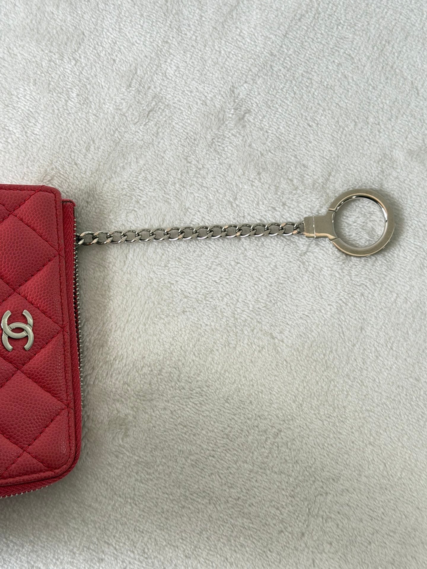 CHANEL Pink Quilted C Logo Leather Purse