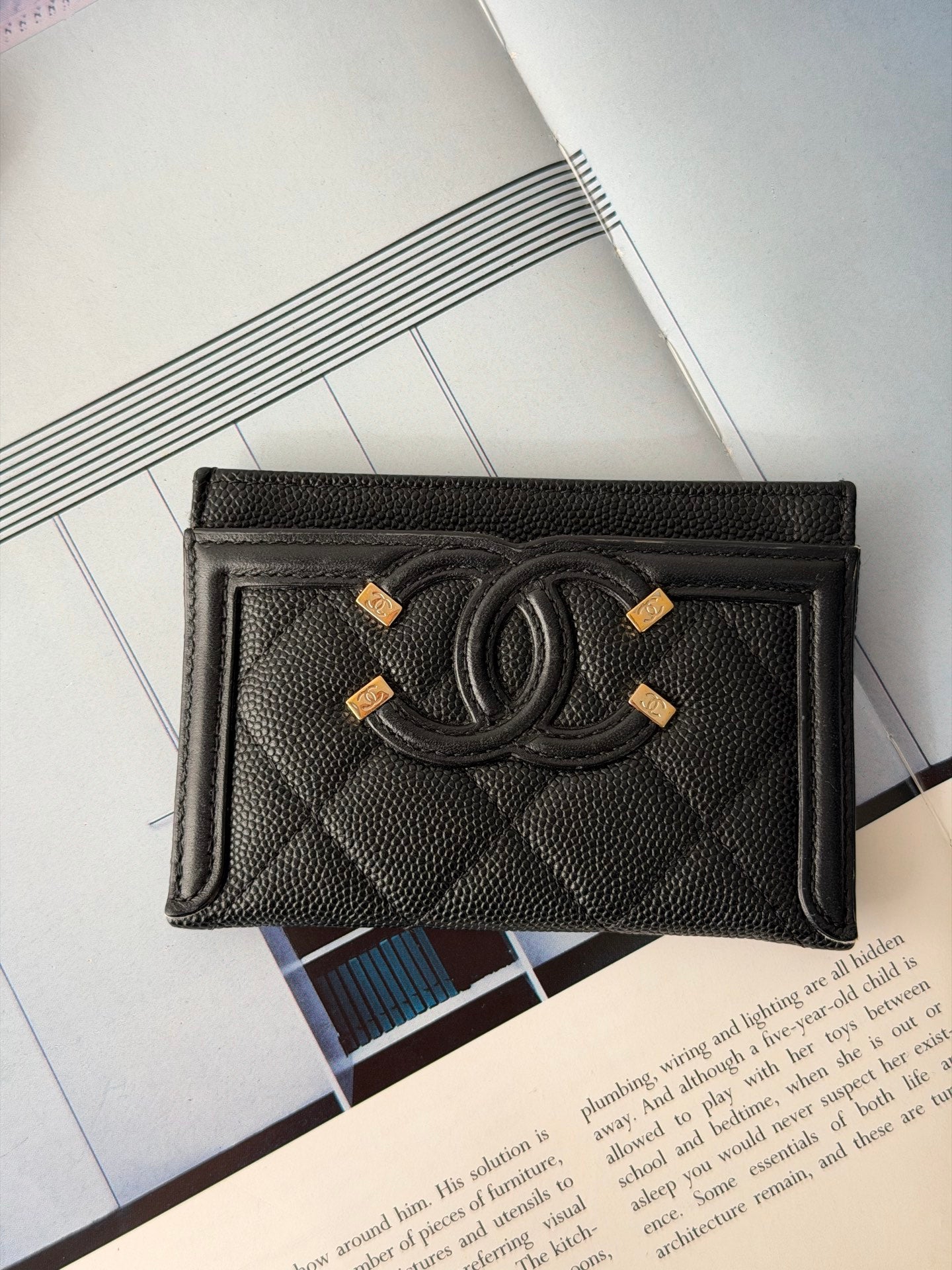 CHANEL Double-C Leather Wallet