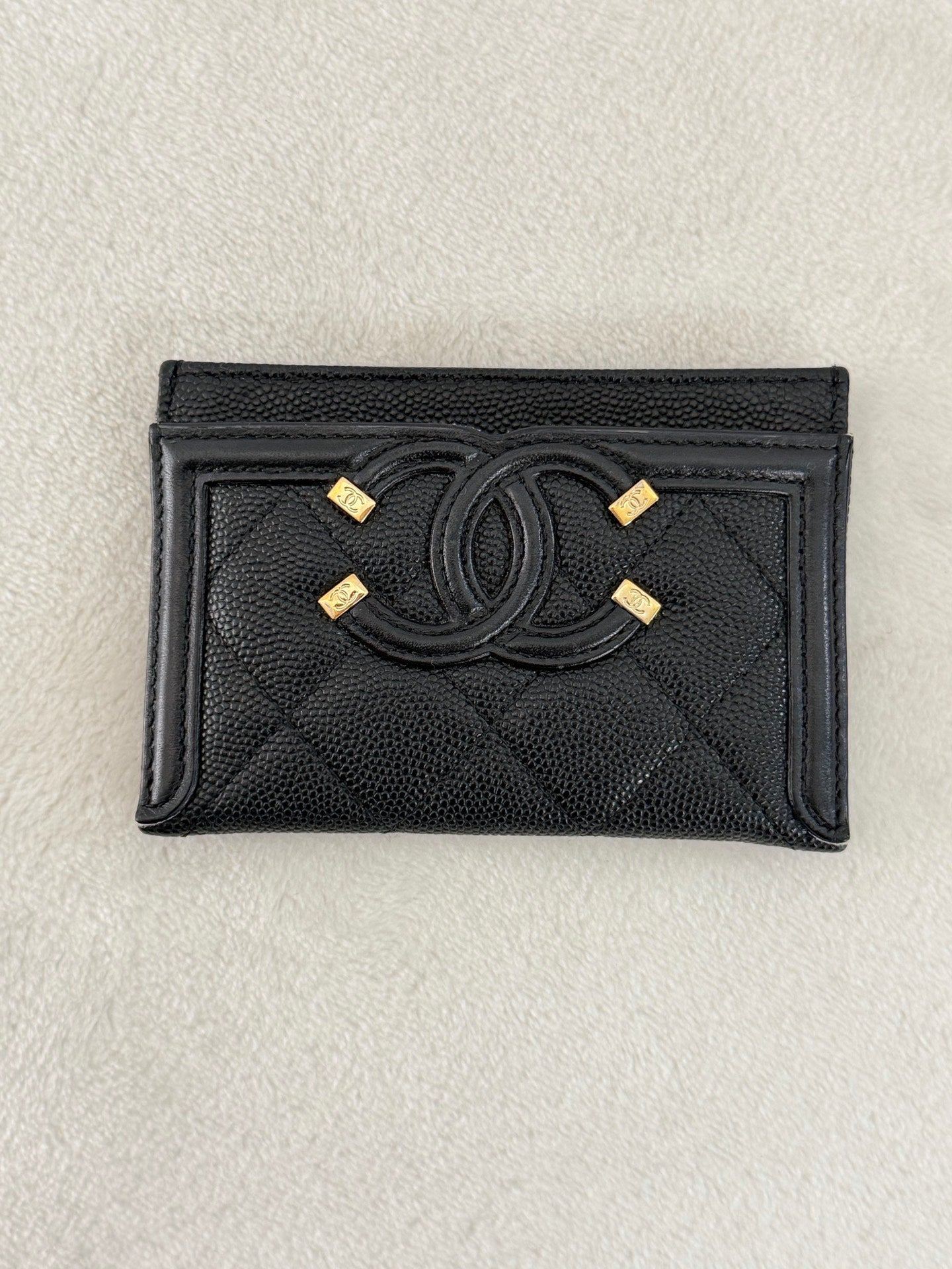 CHANEL Double-C Leather Wallet