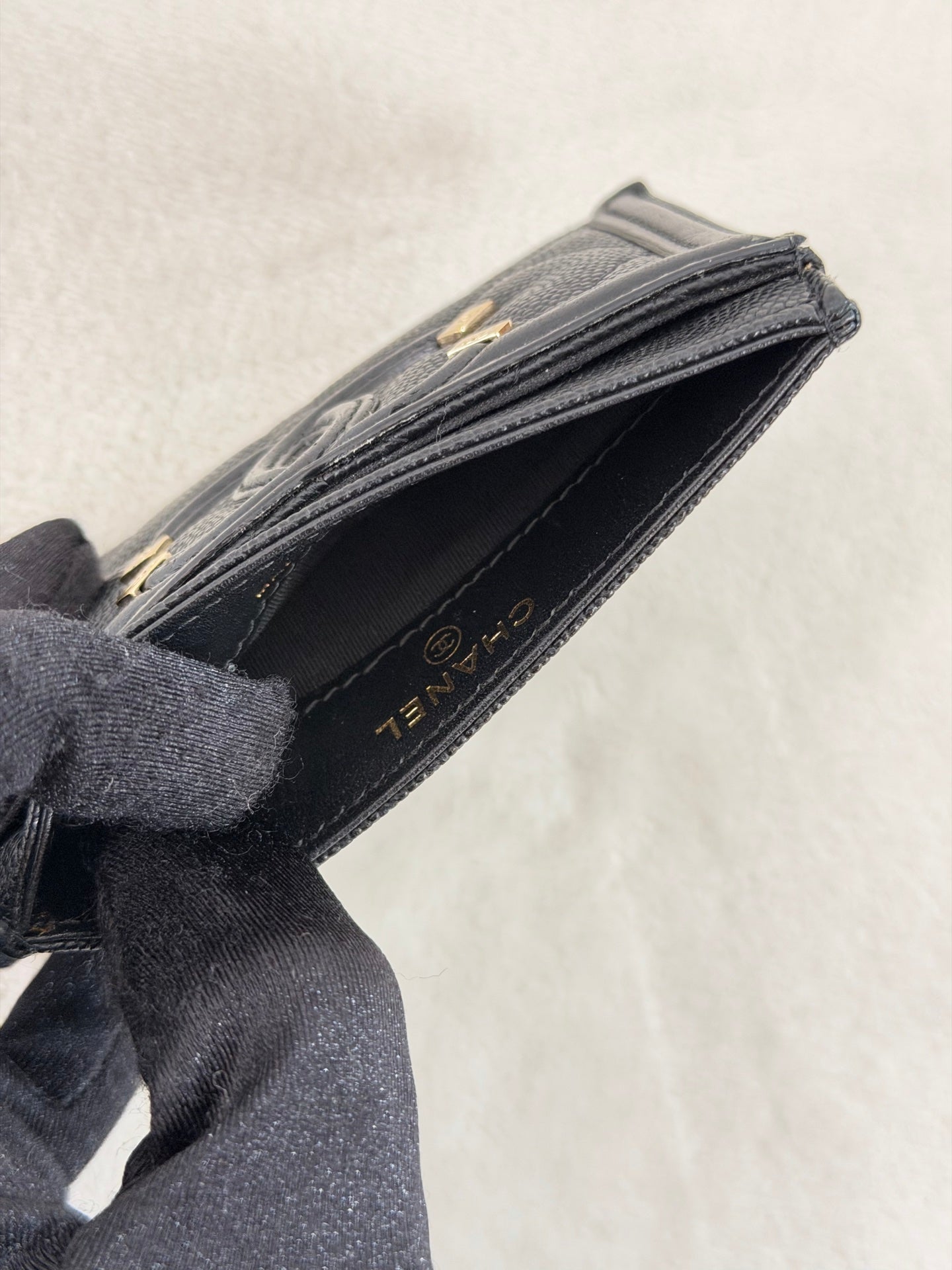 CHANEL Double-C Leather Wallet