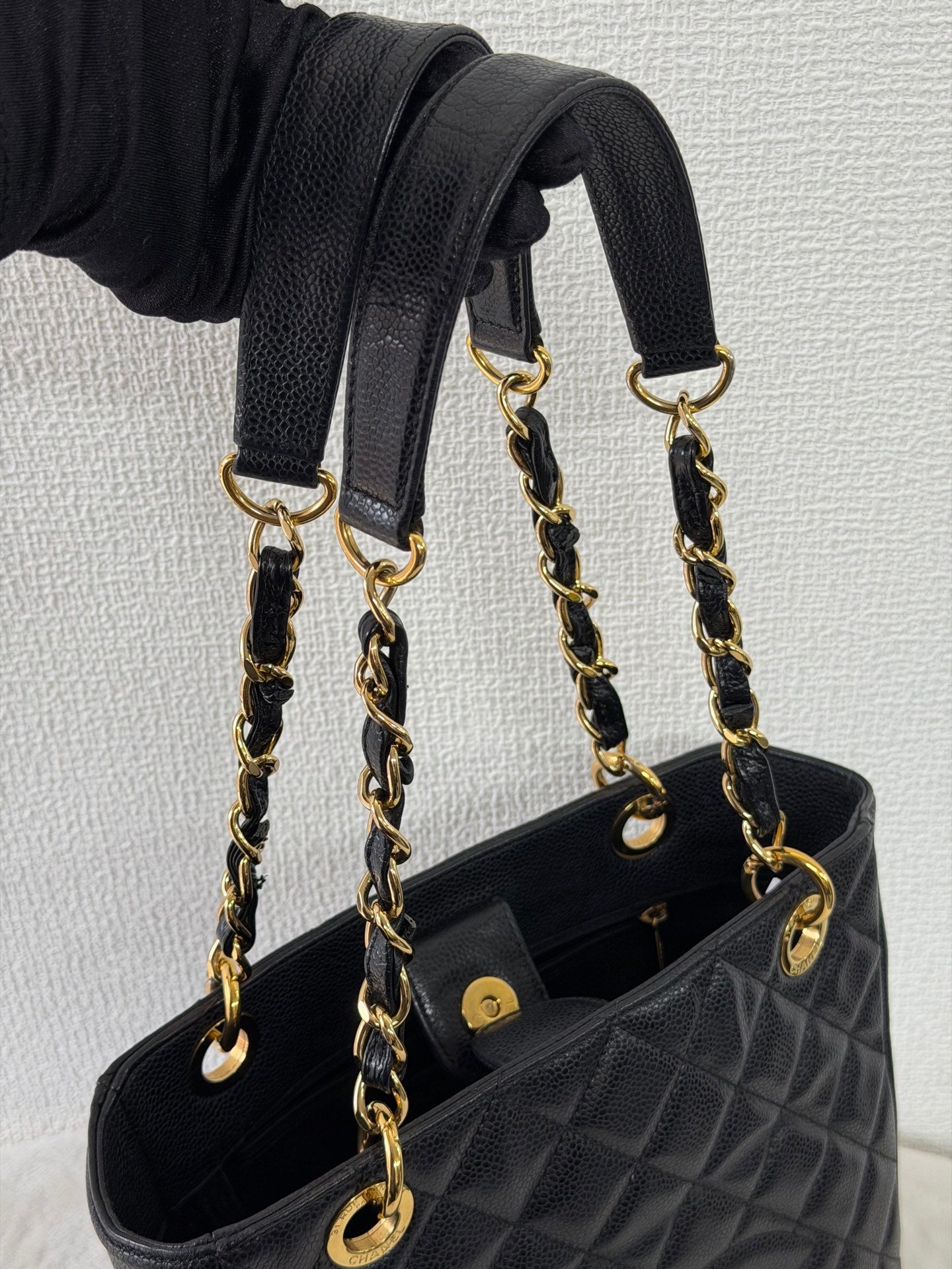 CHANEL Quilted Geuine GST Tote bag