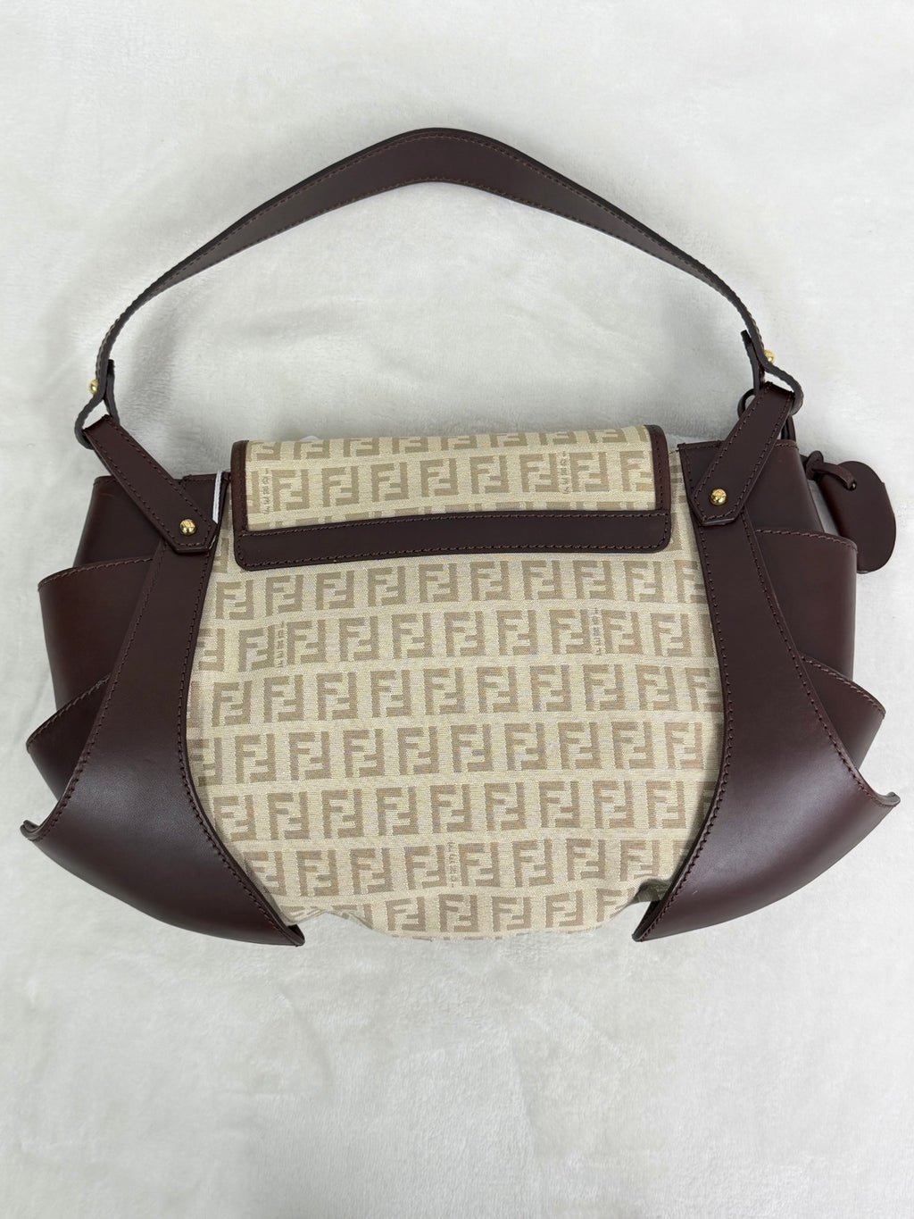 FENDI Zucchino Canvas Handbag