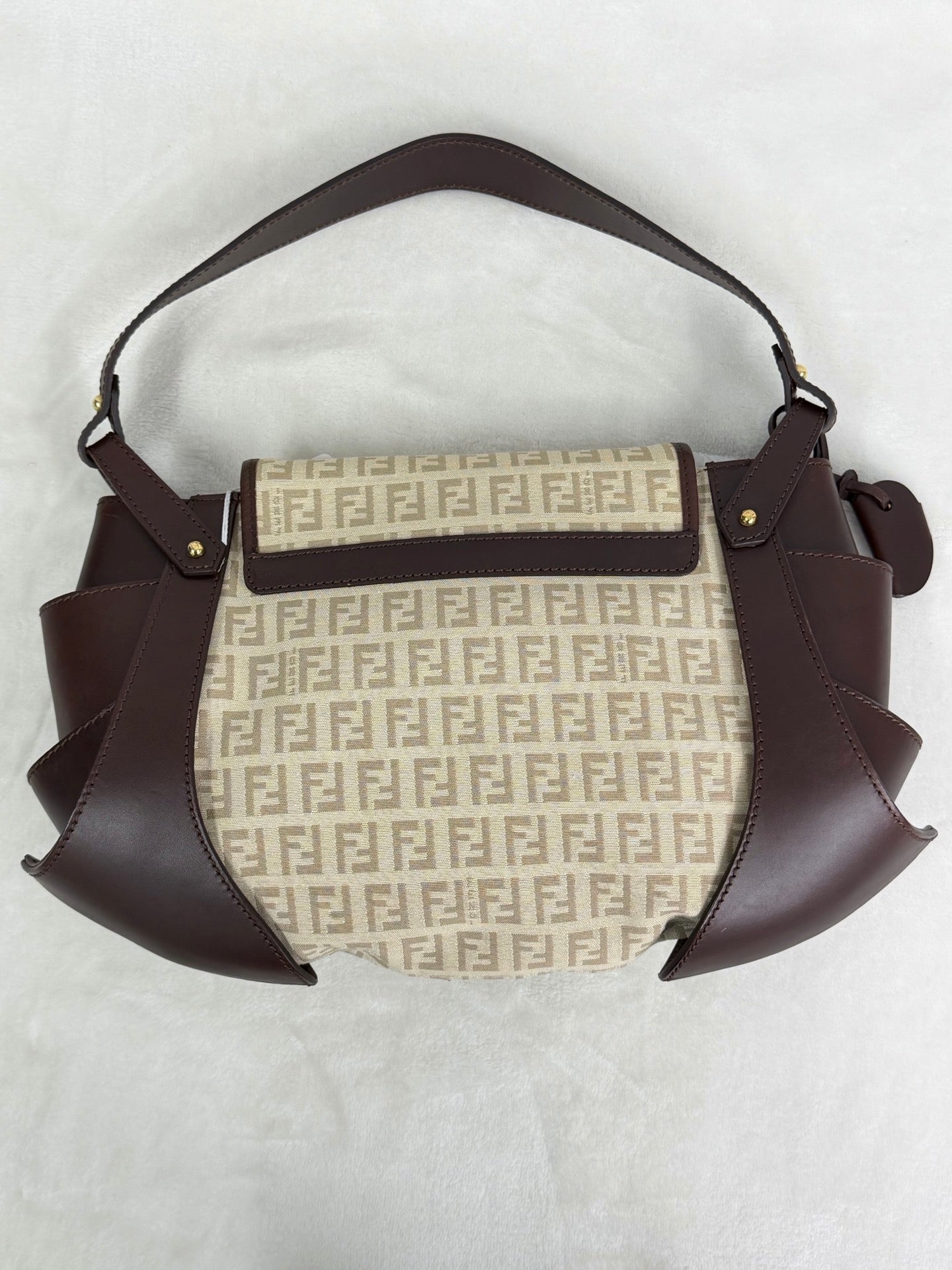 FENDI Zucchino Canvas Handbag