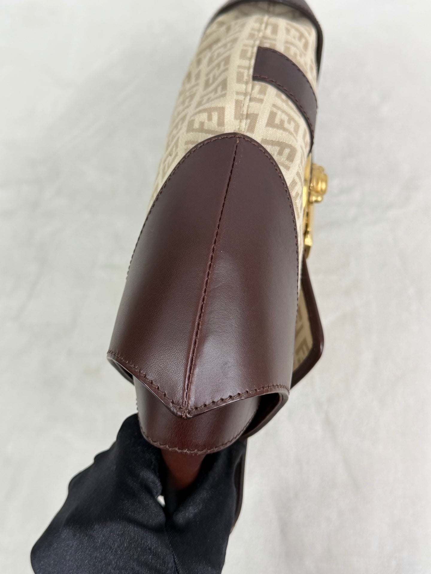 FENDI Zucchino Canvas Handbag