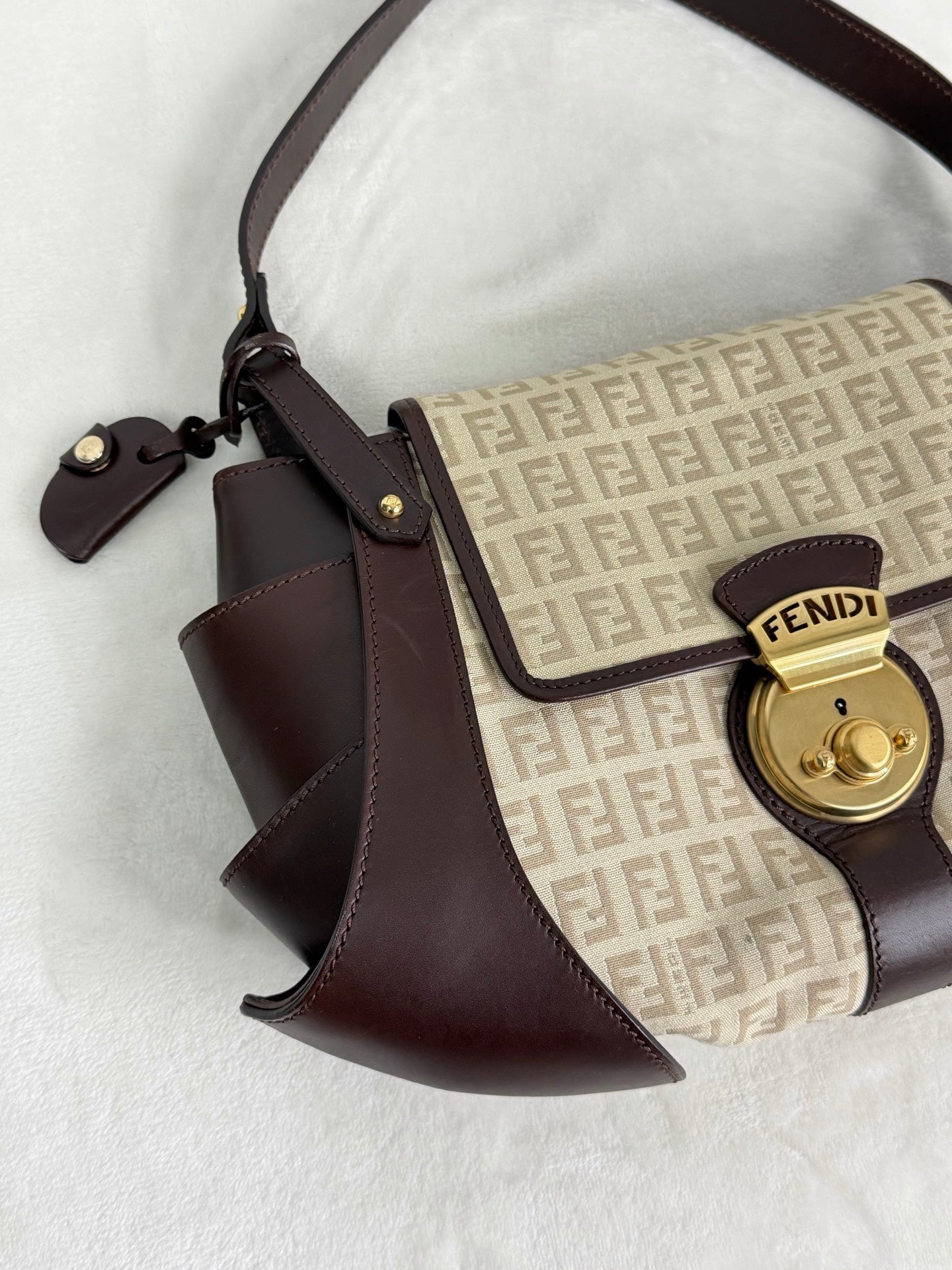 FENDI Zucchino Canvas Handbag