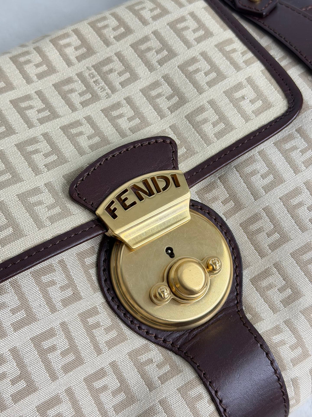 FENDI Zucchino Canvas Handbag