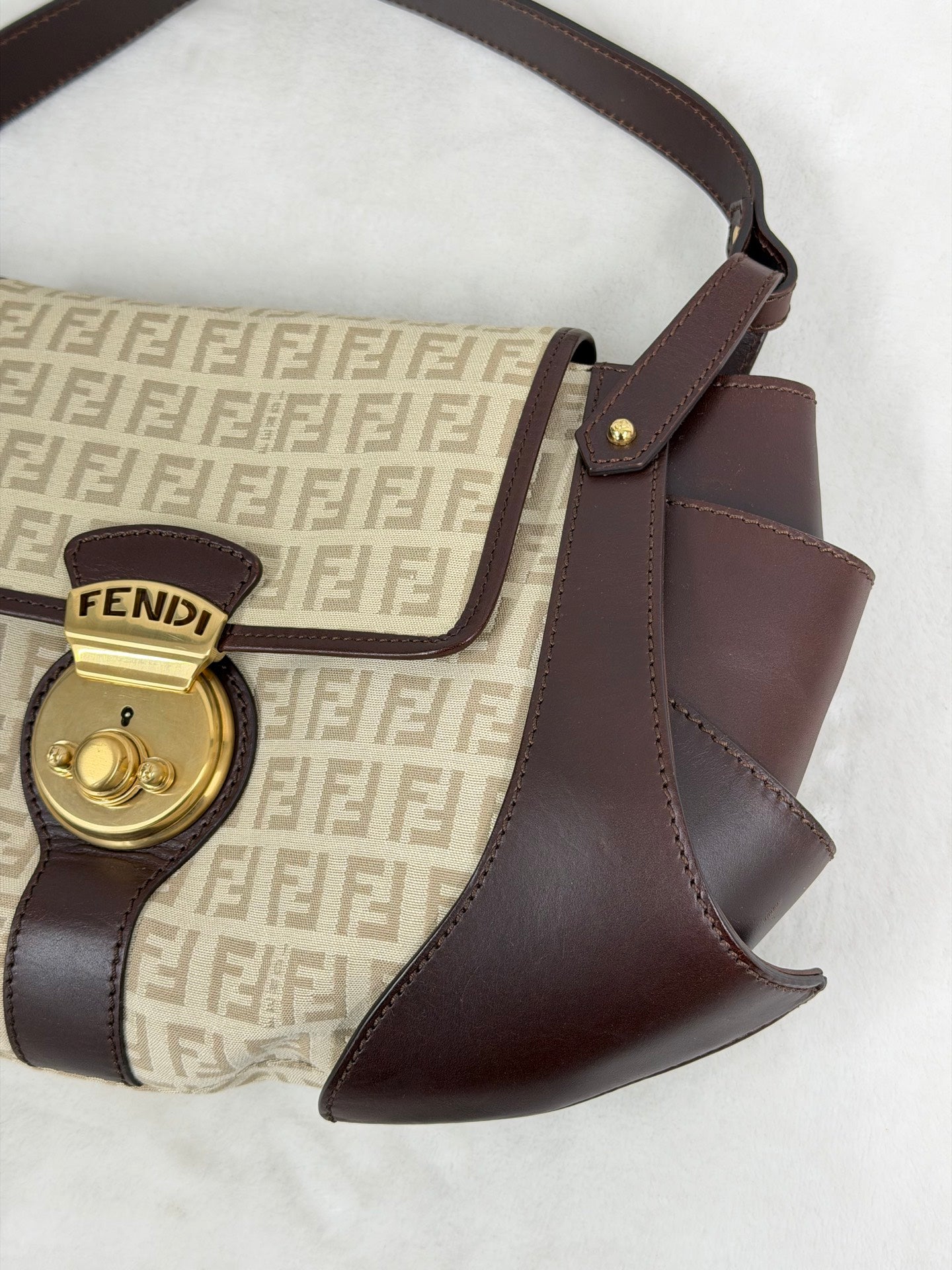 FENDI Zucchino Canvas Handbag