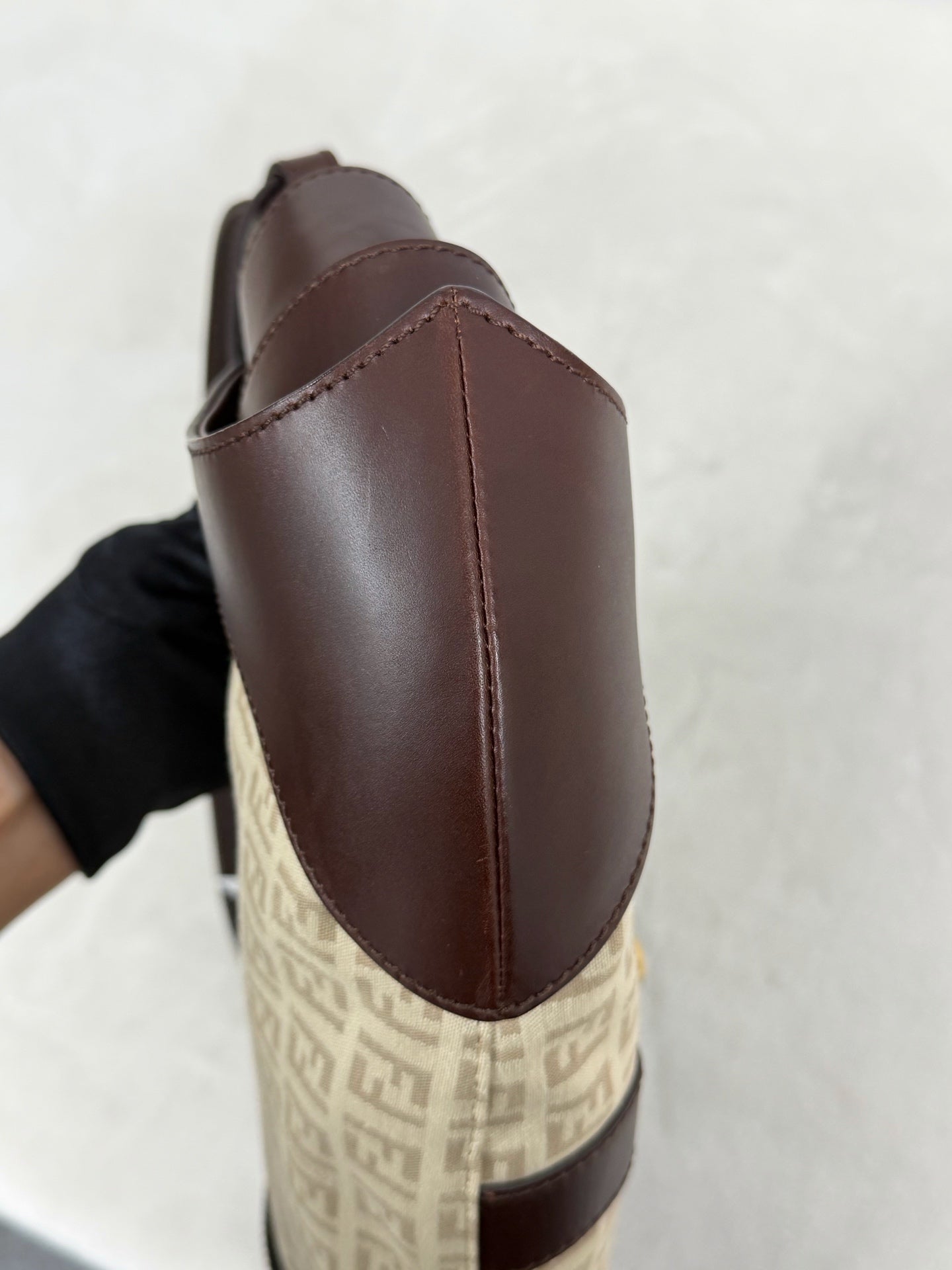 FENDI Zucchino Canvas Handbag