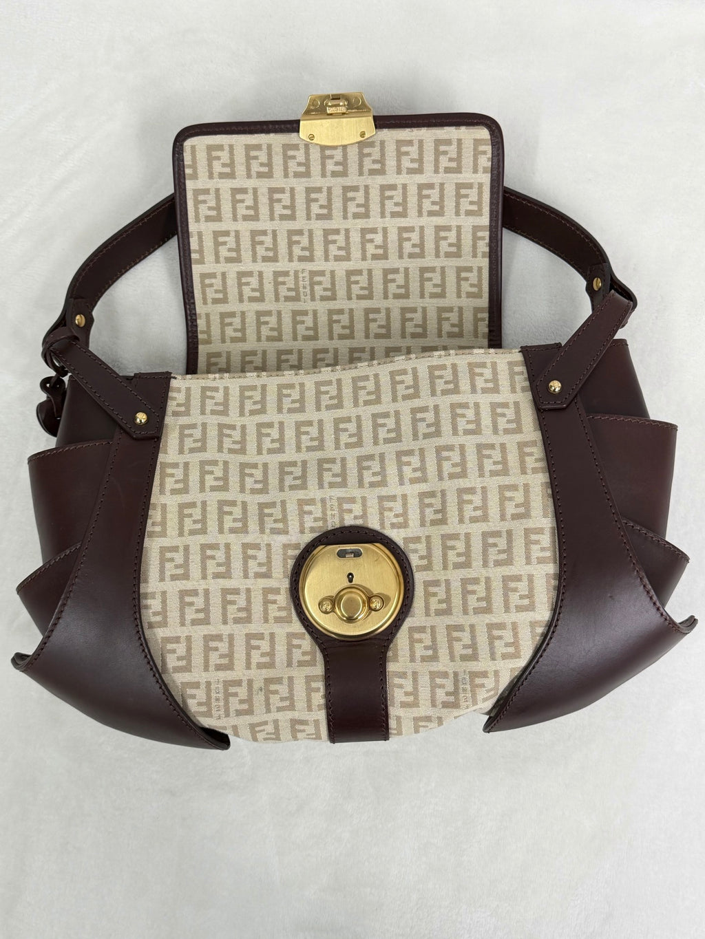 FENDI Zucchino Canvas Handbag