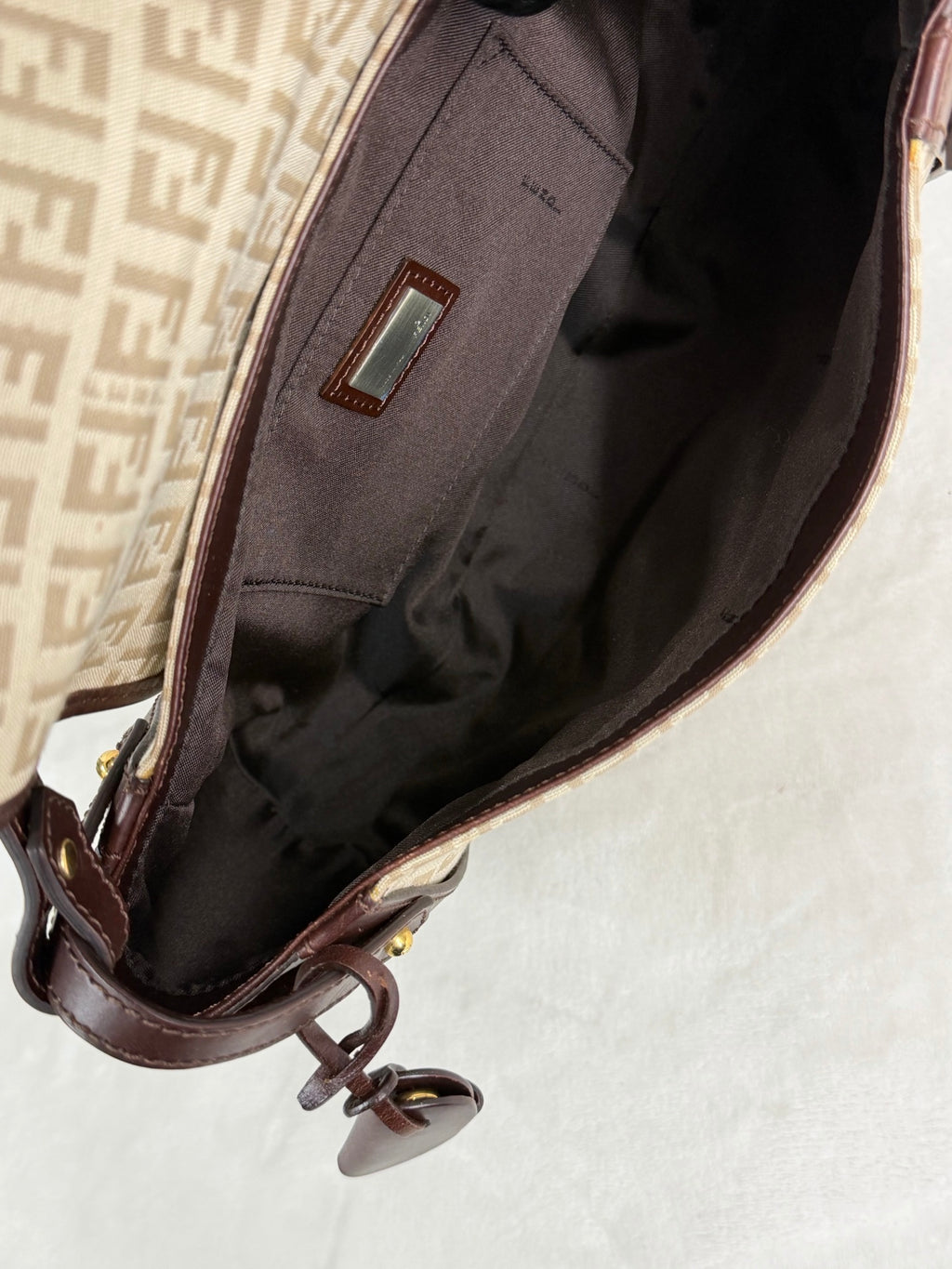 FENDI Zucchino Canvas Handbag