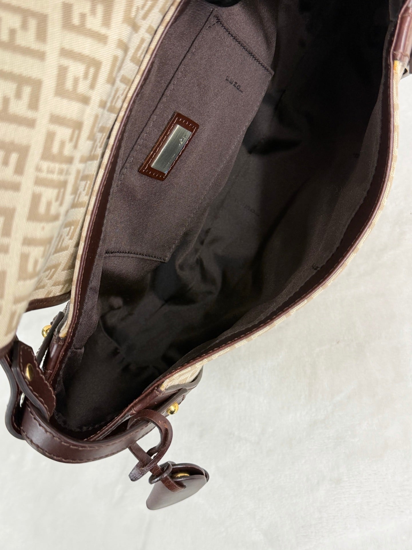 FENDI Zucchino Canvas Handbag