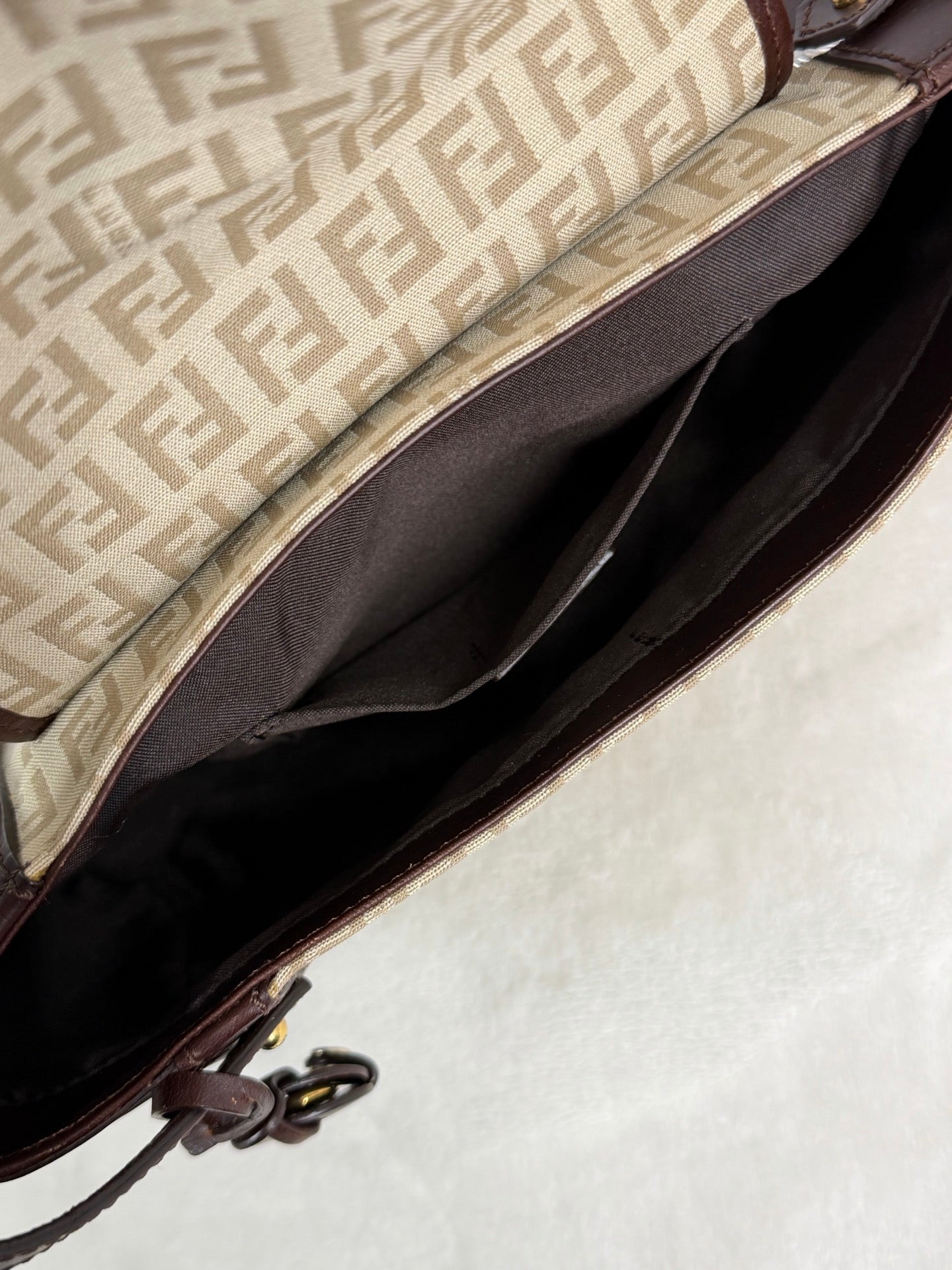 FENDI Zucchino Canvas Handbag