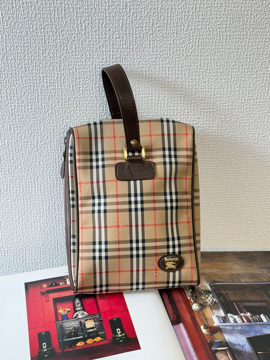 BURBERRY Check Pattern Clutch