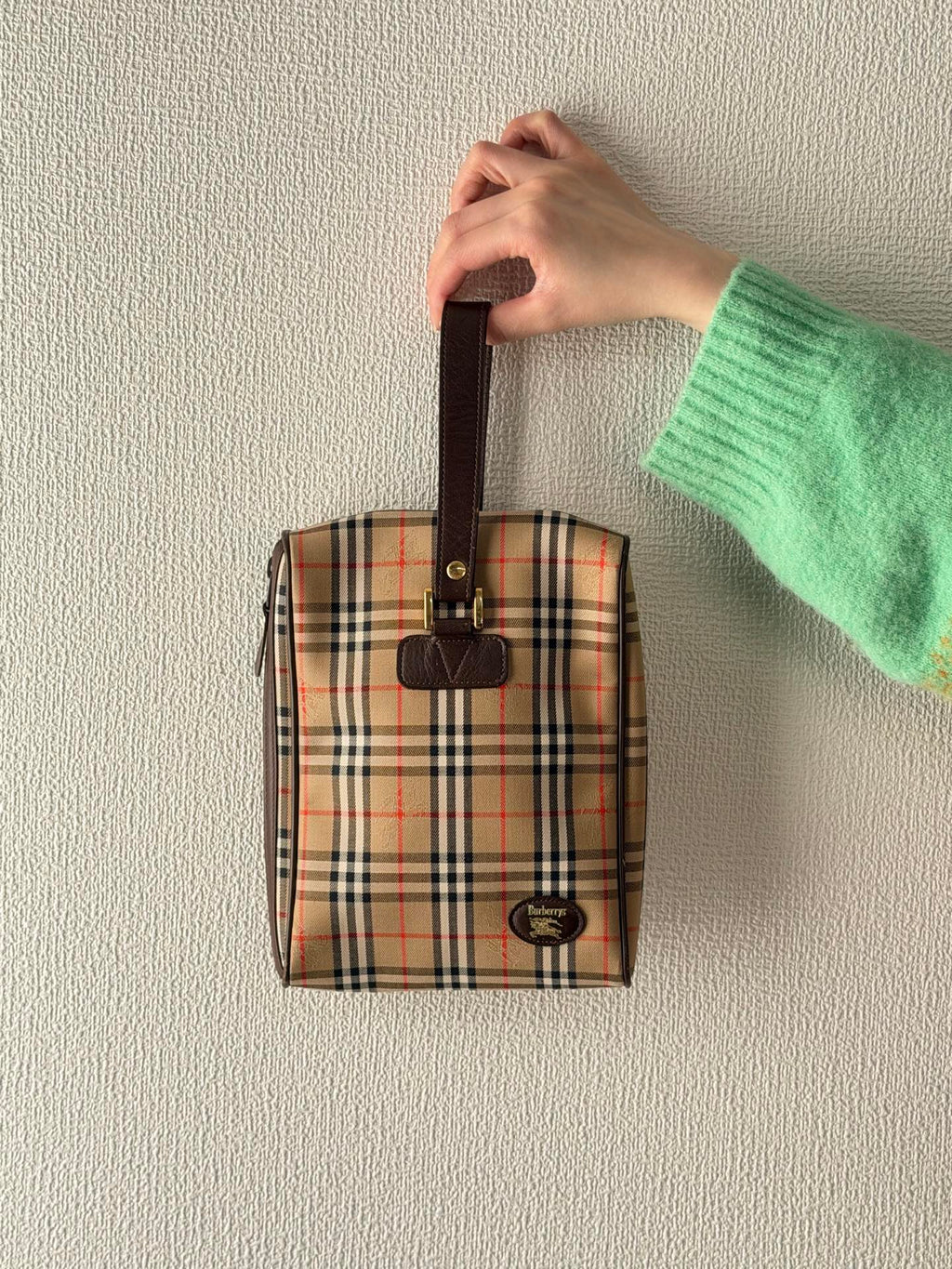 BURBERRY Check Pattern Clutch