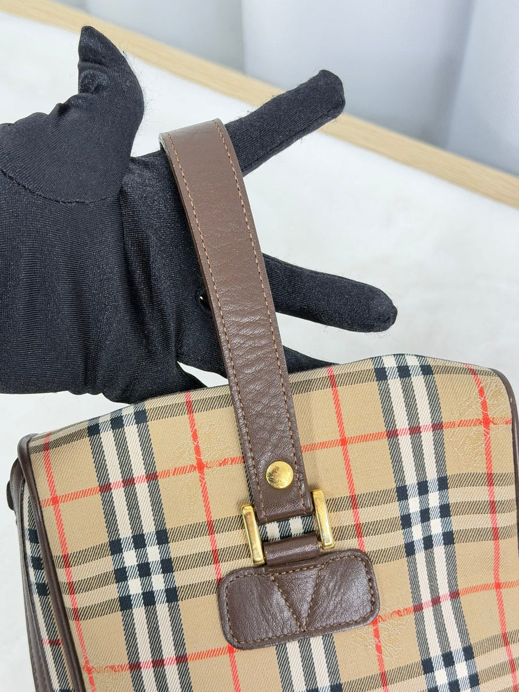 BURBERRY Check Pattern Clutch