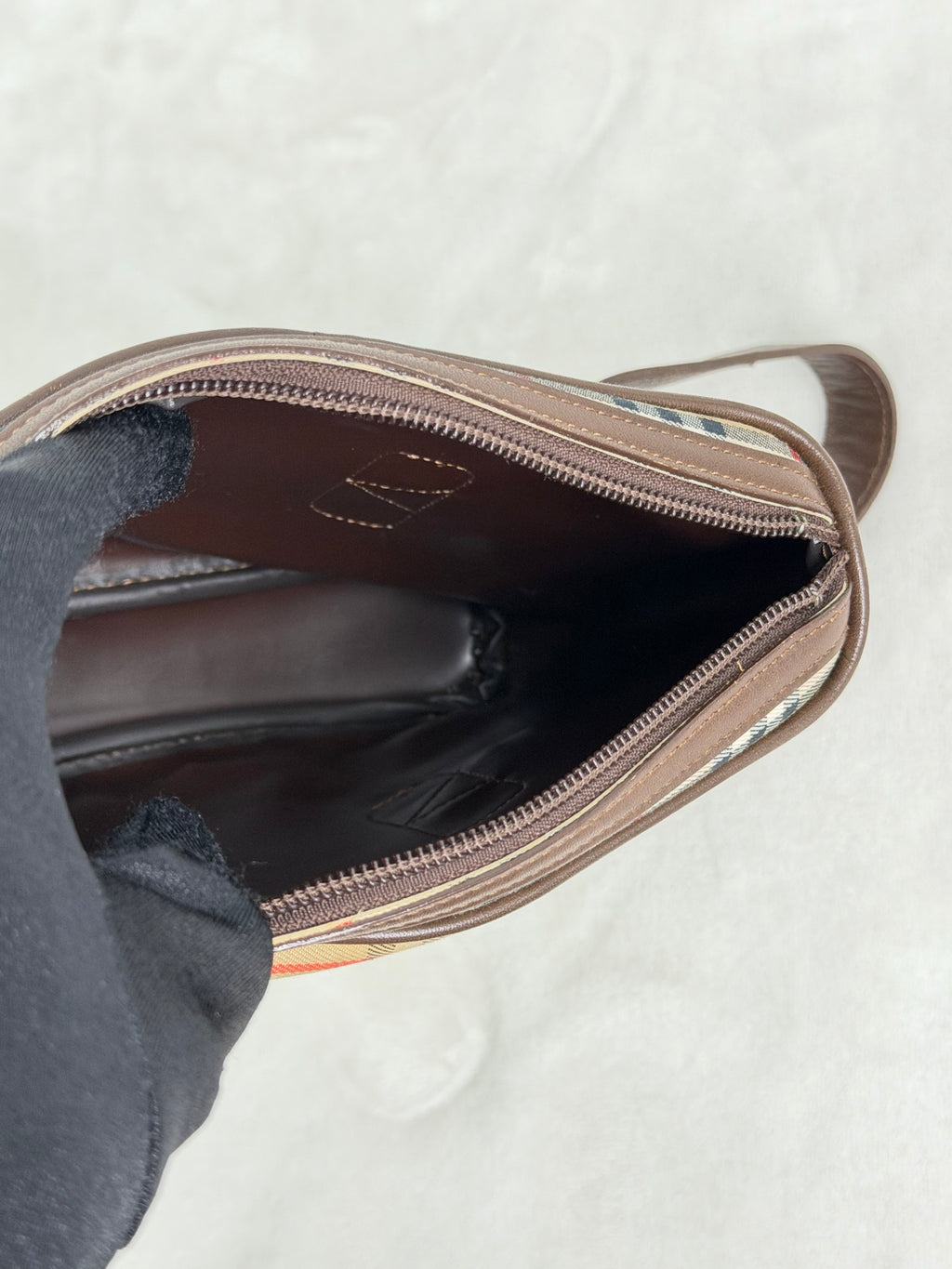 BURBERRY Check Pattern Clutch
