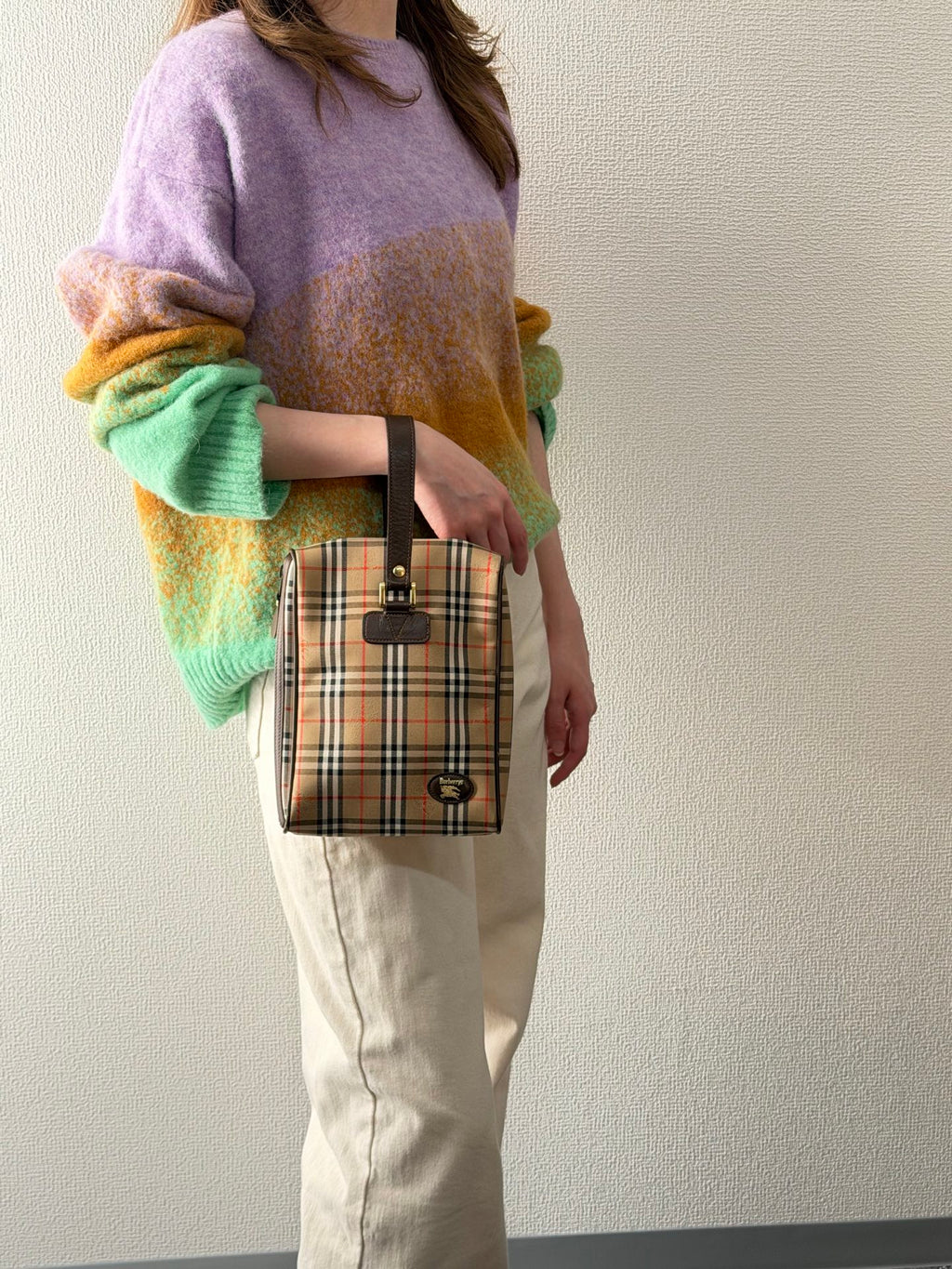 BURBERRY Check Pattern Clutch