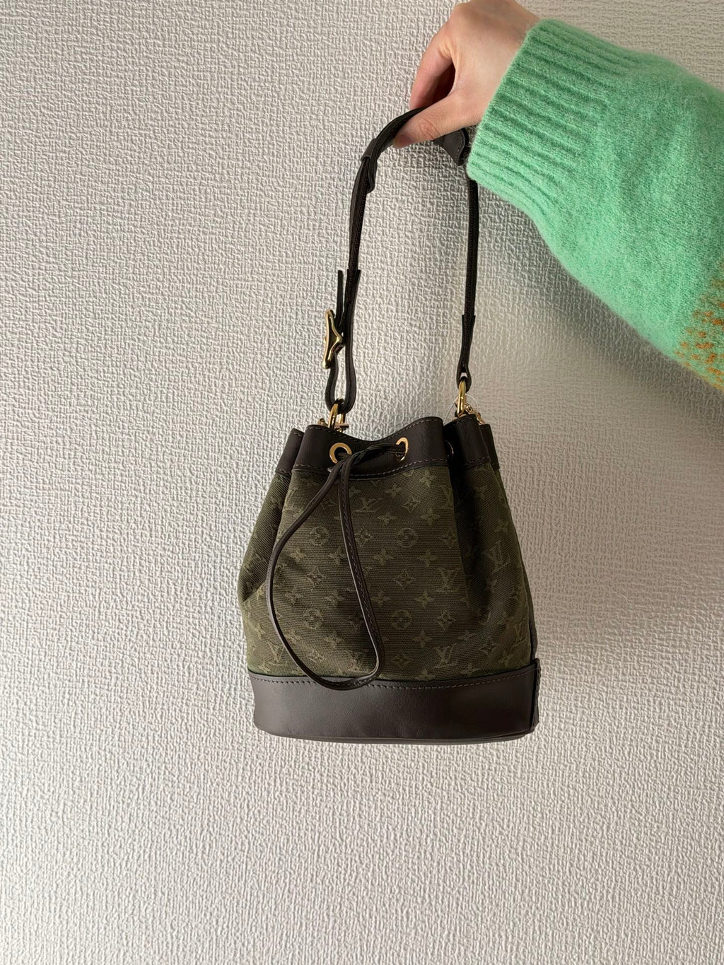 LOUIS VUITTON Monogram Denim Mini Bucket Handbag