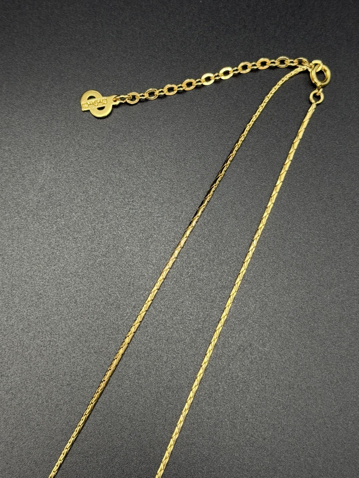 CHRISTIAN DIOR V Shape Rheinstone Necklace