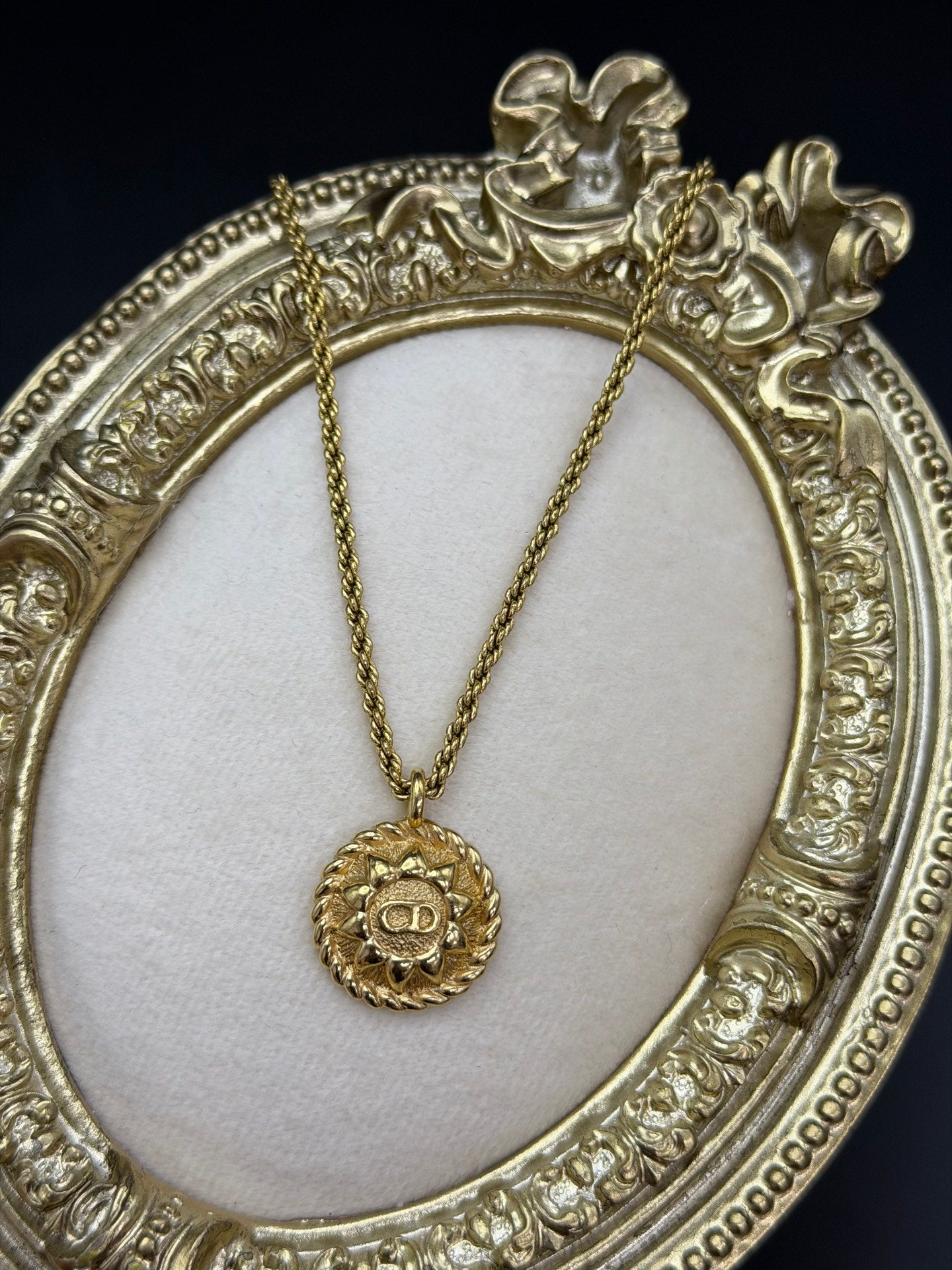 CHRISTIAN DIOR CD Logo Necklace