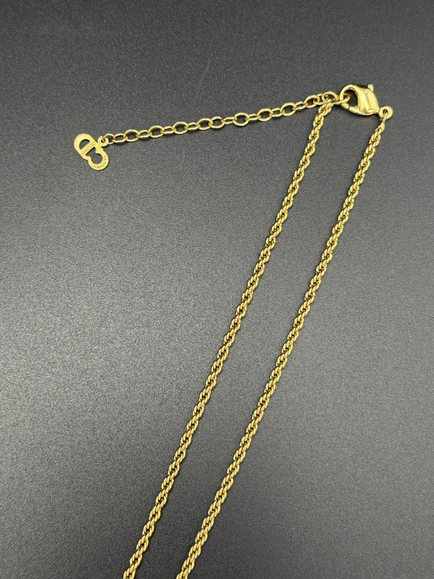 CHRISTIAN DIOR CD Logo Necklace