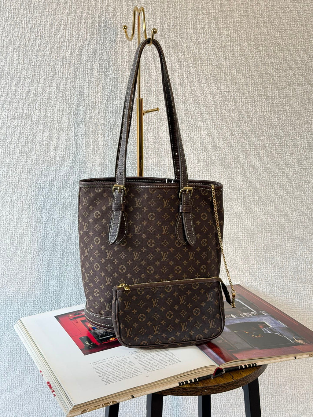 LOUIS VUITTON Monogram Denim Bucket Shoulderbag Set