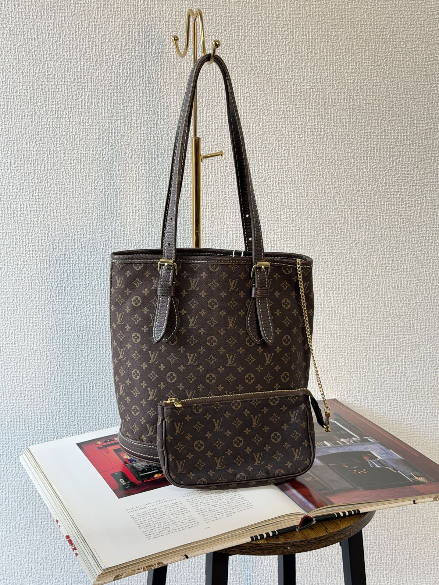 LOUIS VUITTON Monogram Denim Bucket Shoulderbag Set