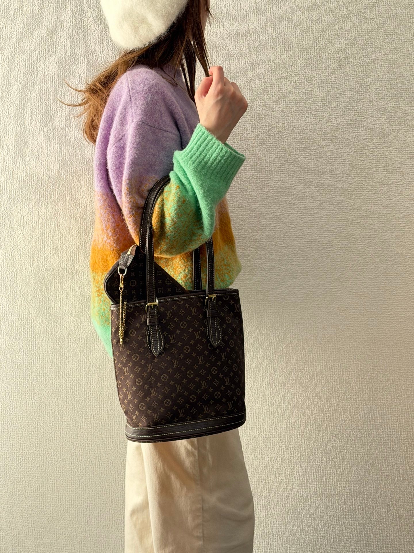 LOUIS VUITTON Monogram Denim Bucket Shoulderbag Set