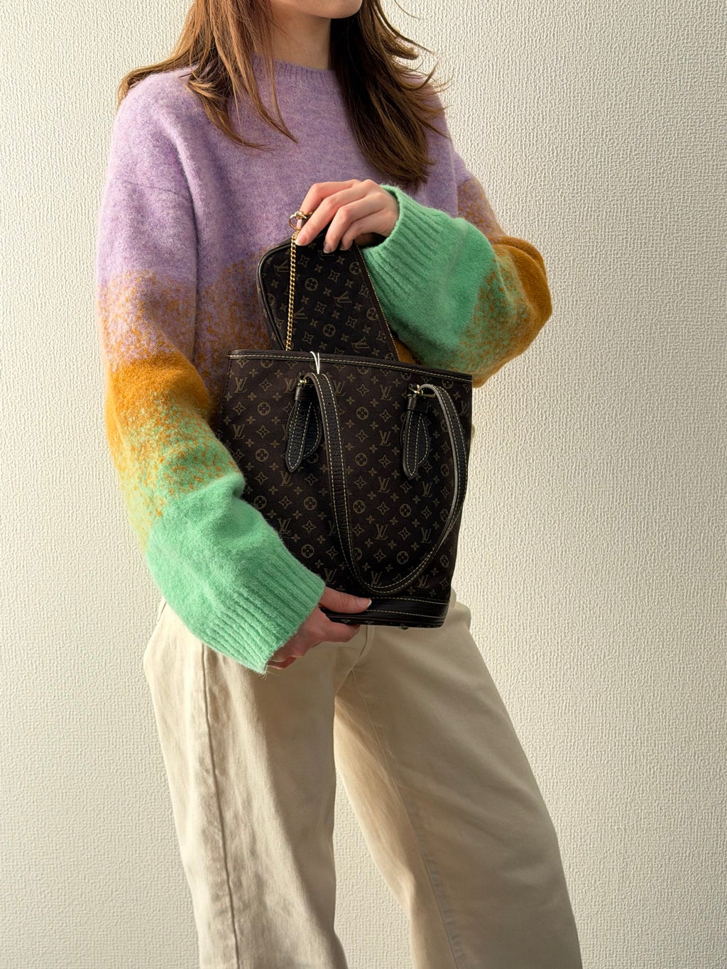LOUIS VUITTON Monogram Denim Bucket Shoulderbag Set