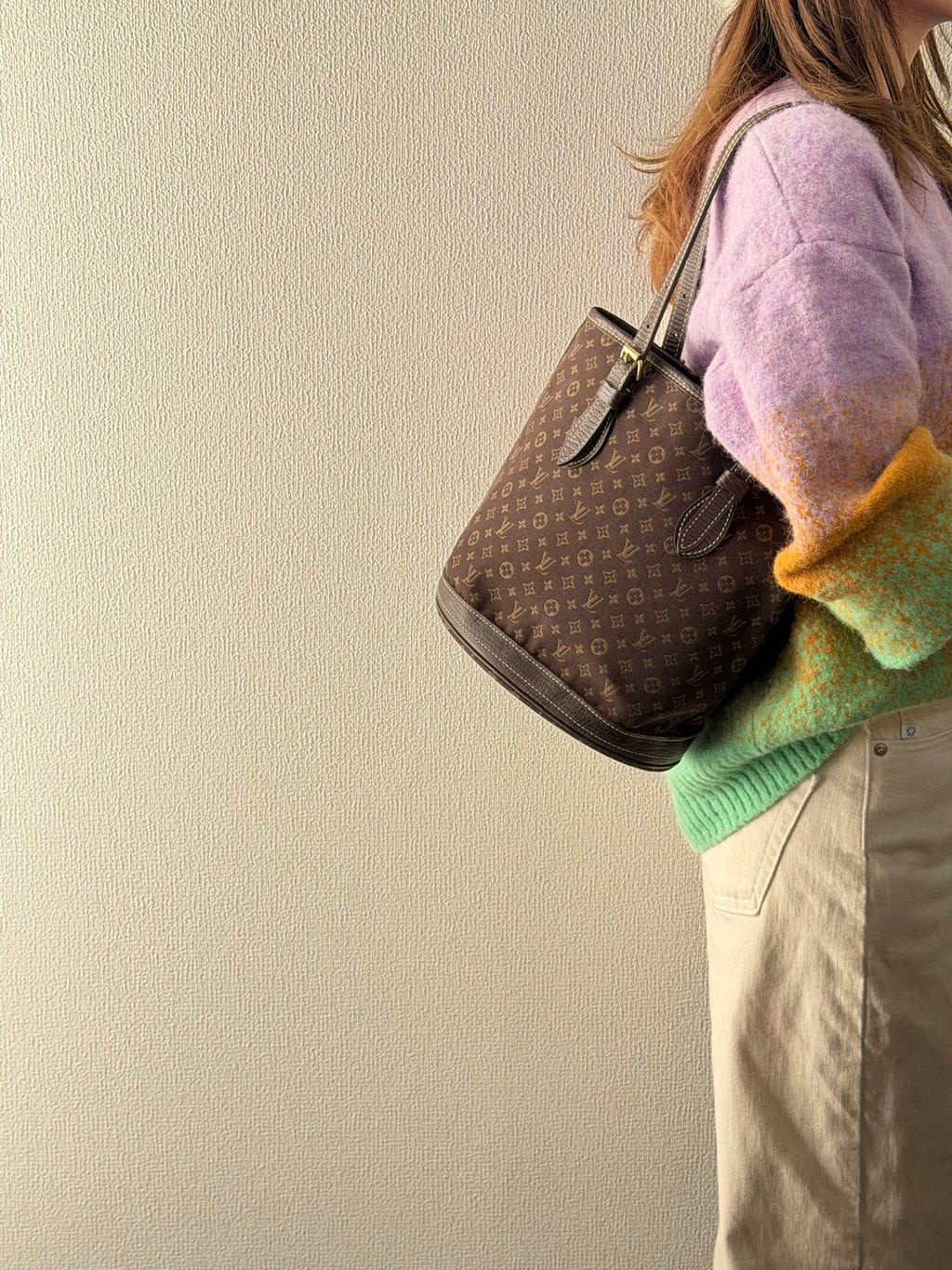 LOUIS VUITTON Monogram Denim Bucket Shoulderbag Set