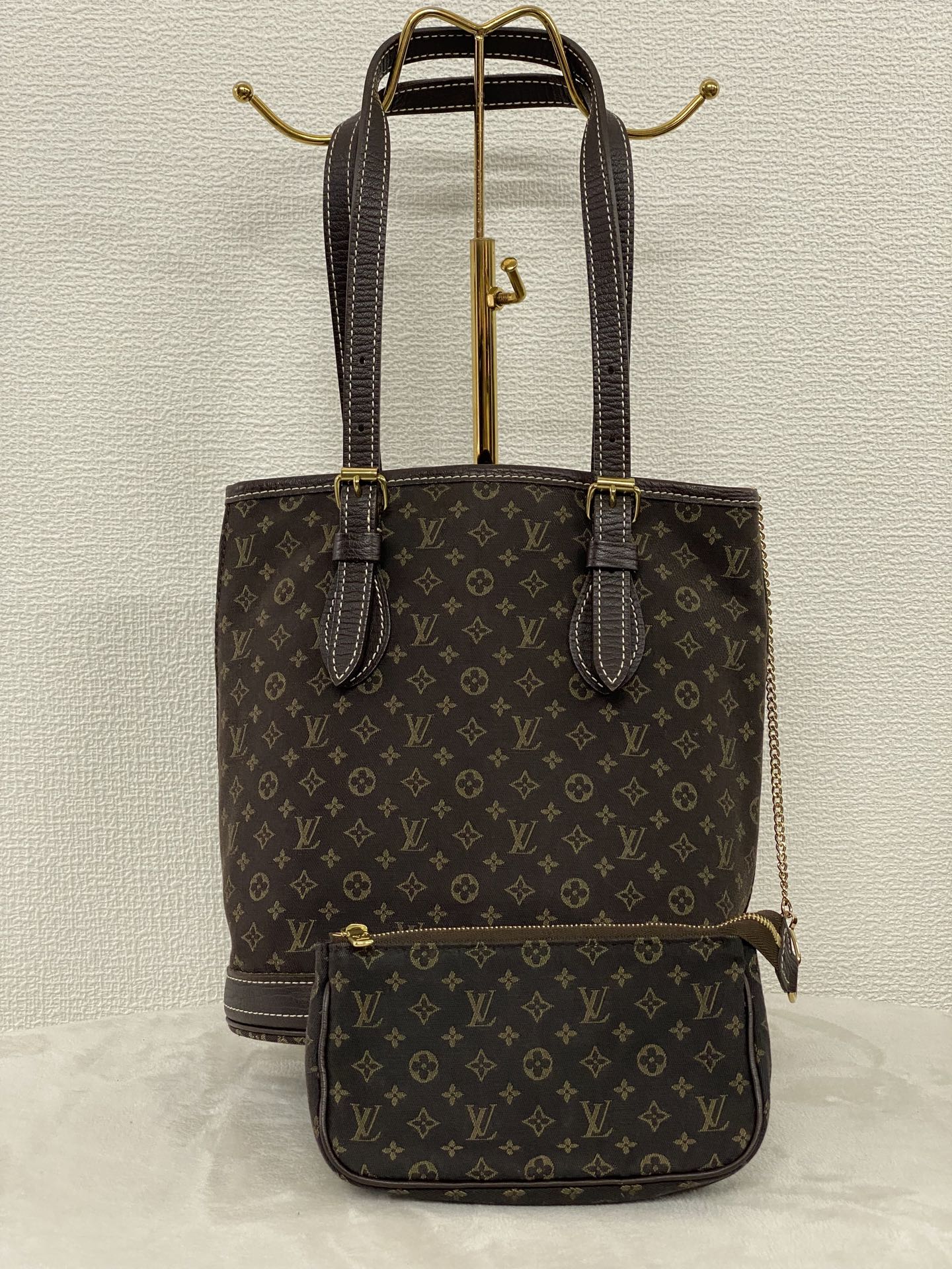 LOUIS VUITTON Monogram Denim Bucket Shoulderbag Set