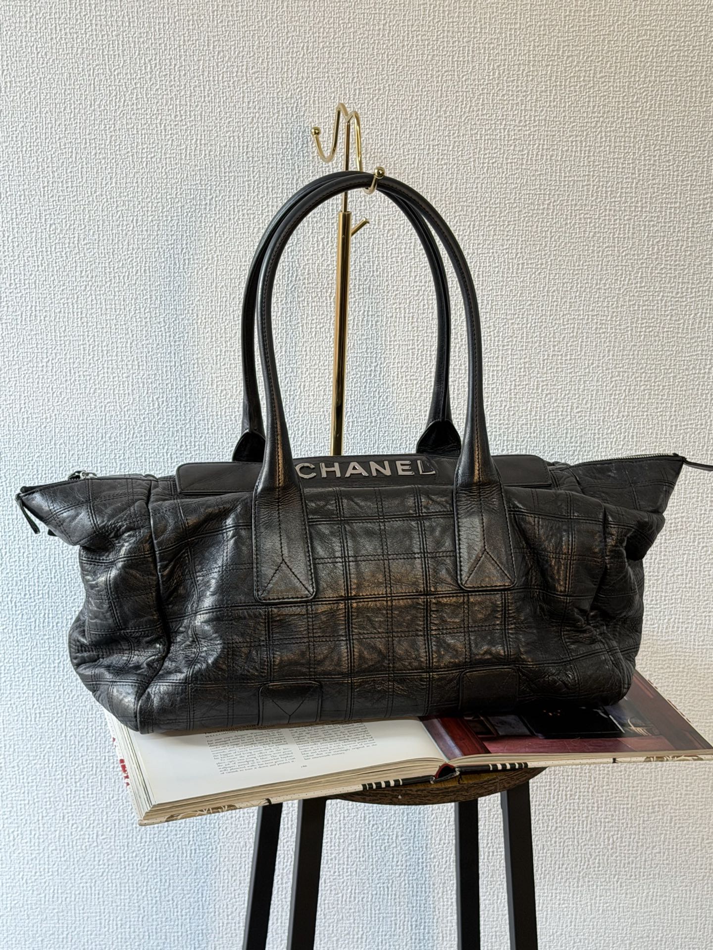 CHANEL Ice Cube Collection Leather Handbag