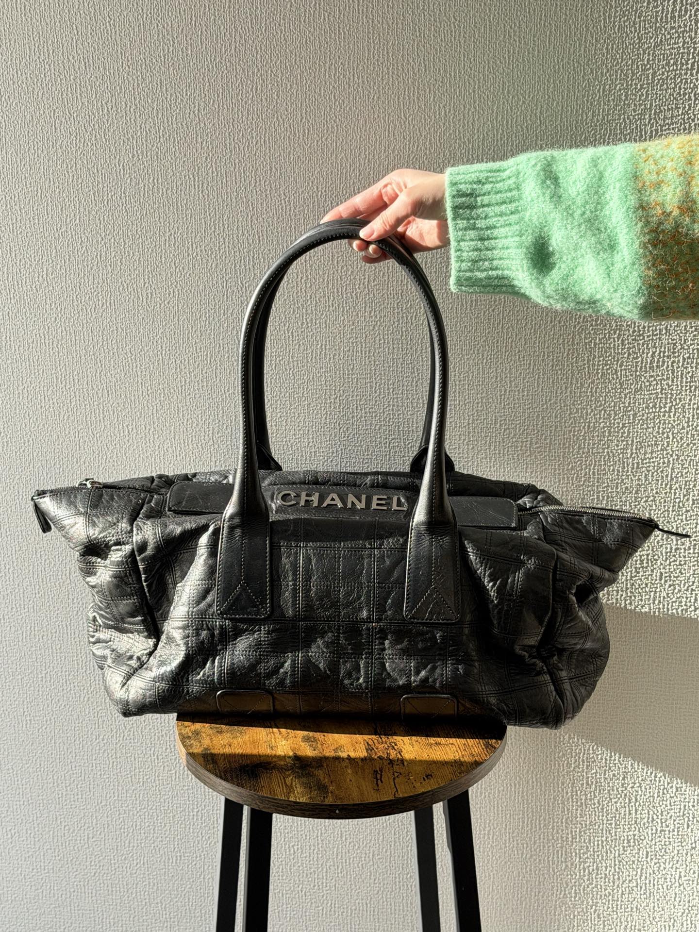 CHANEL Ice Cube Collection Leather Handbag