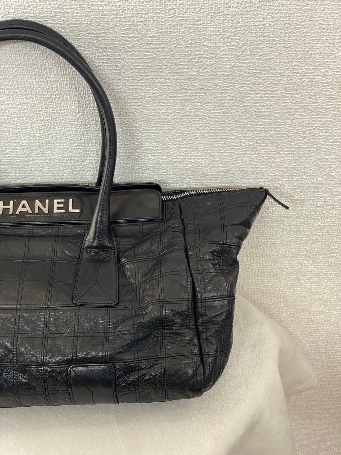 CHANEL Ice Cube Collection Leather Handbag